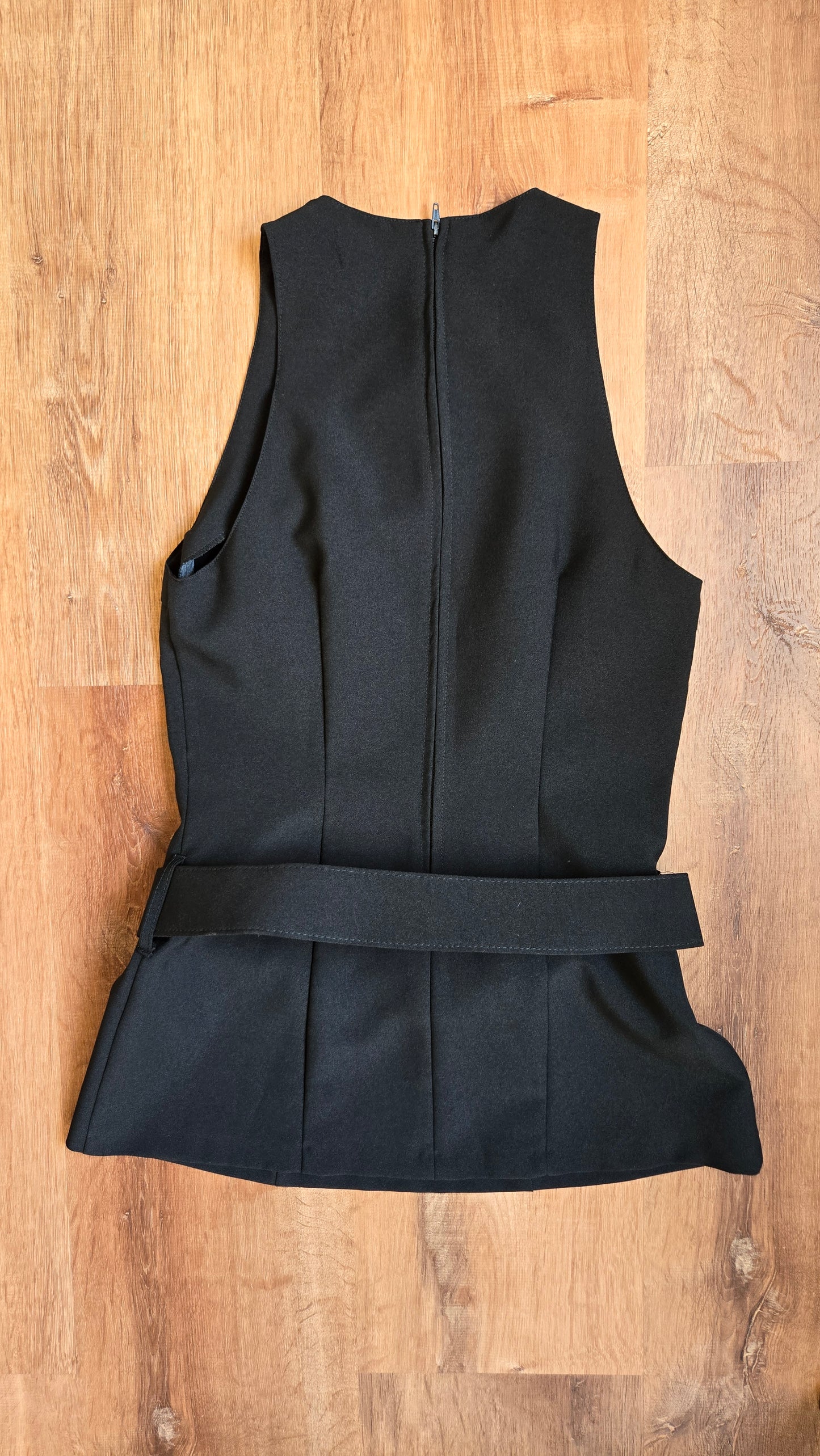 Black belted drop waist tunic