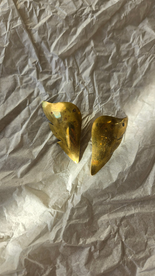 Brass wing earrings