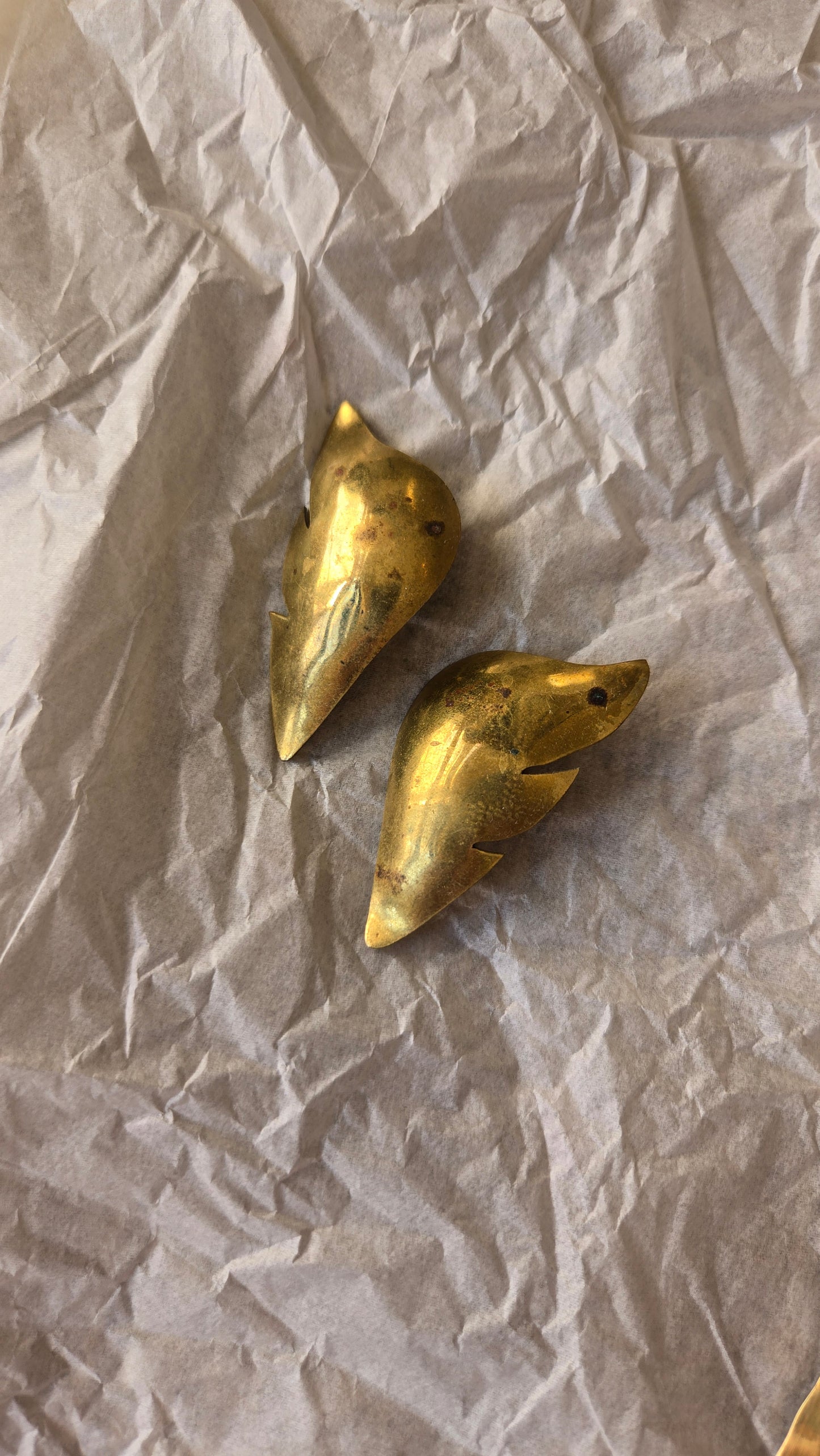 Brass wing earrings