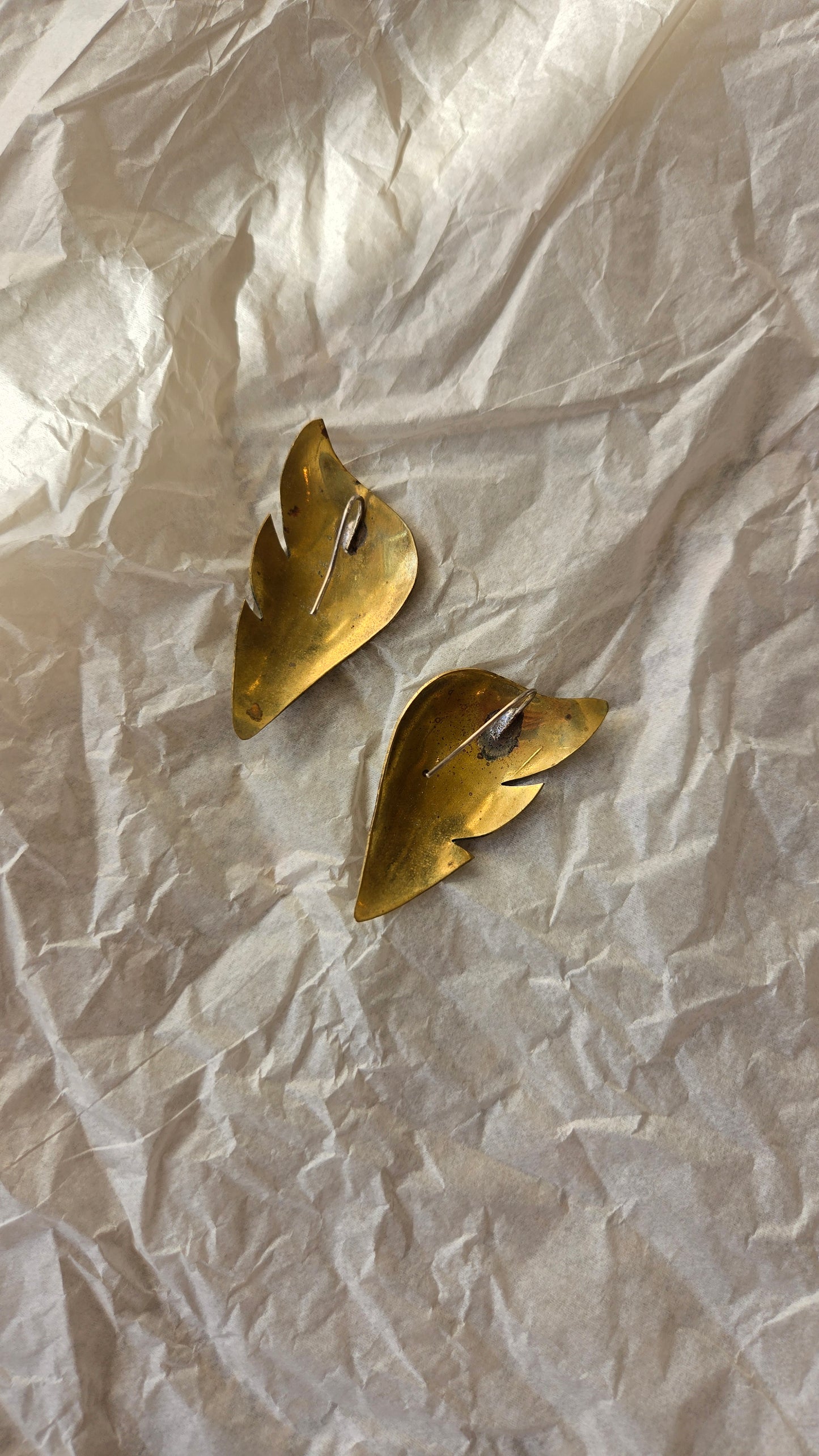 Brass wing earrings