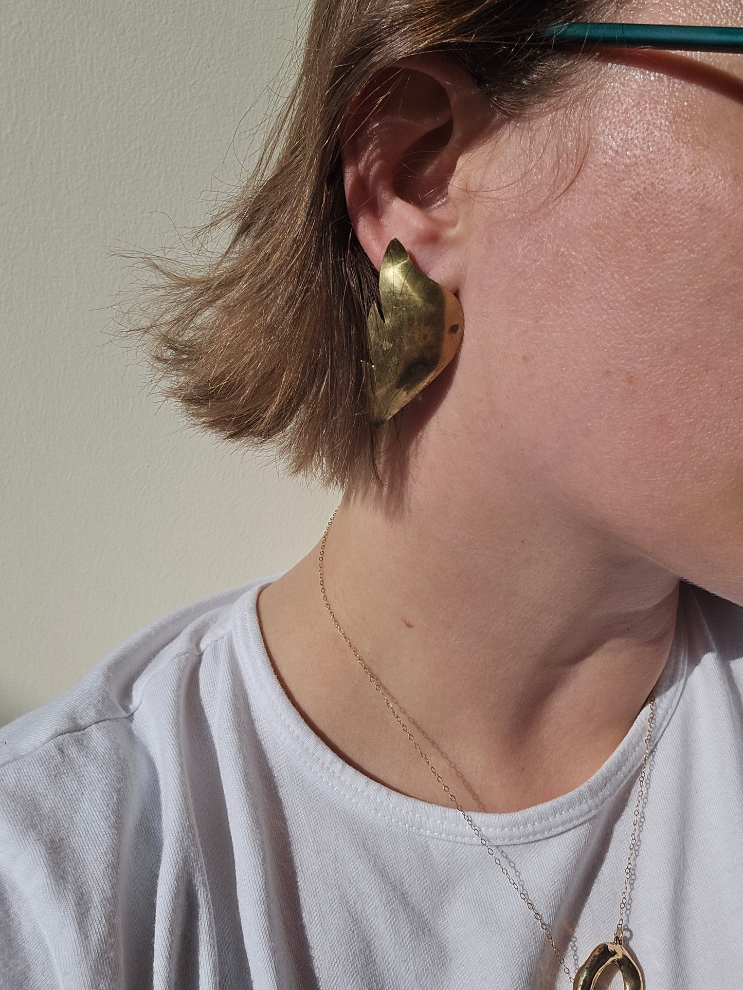 Brass wing earrings