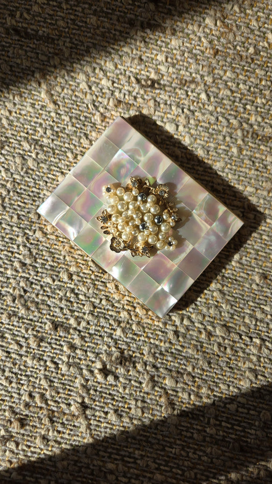 Mother of pearl & pearl cigarette/card case