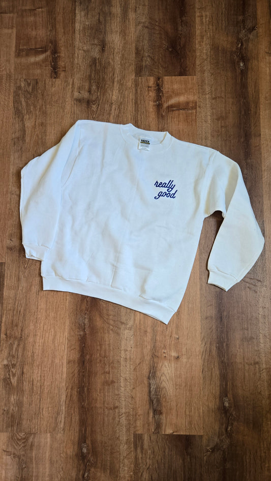 Really Good sweatshirt - white & navy