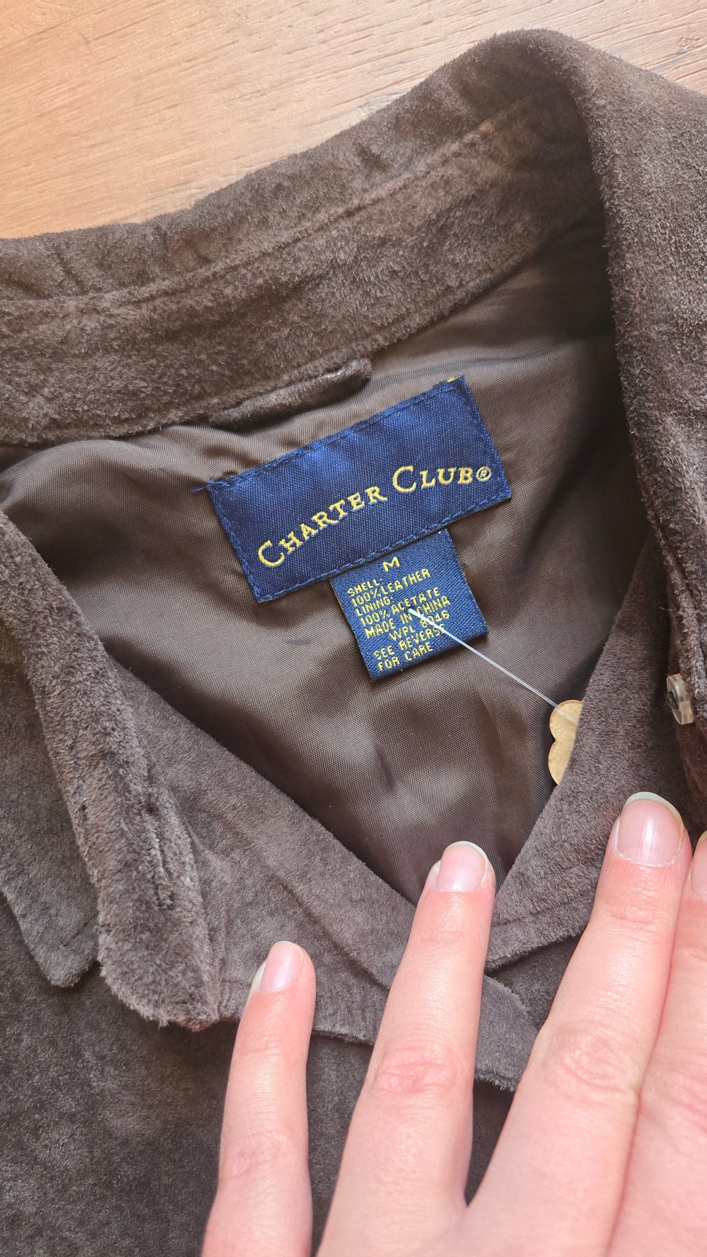 Chocolate suede shacket