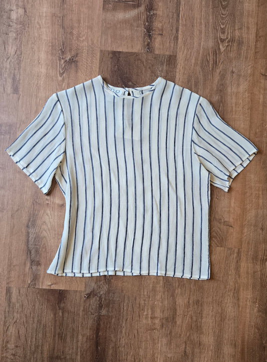 Clio silk striped tee