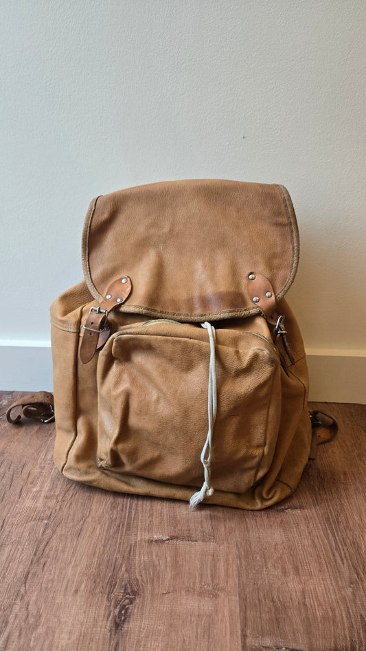 Czech light leather backpack