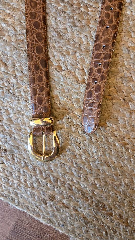 Crown Pacific leather embossed belt