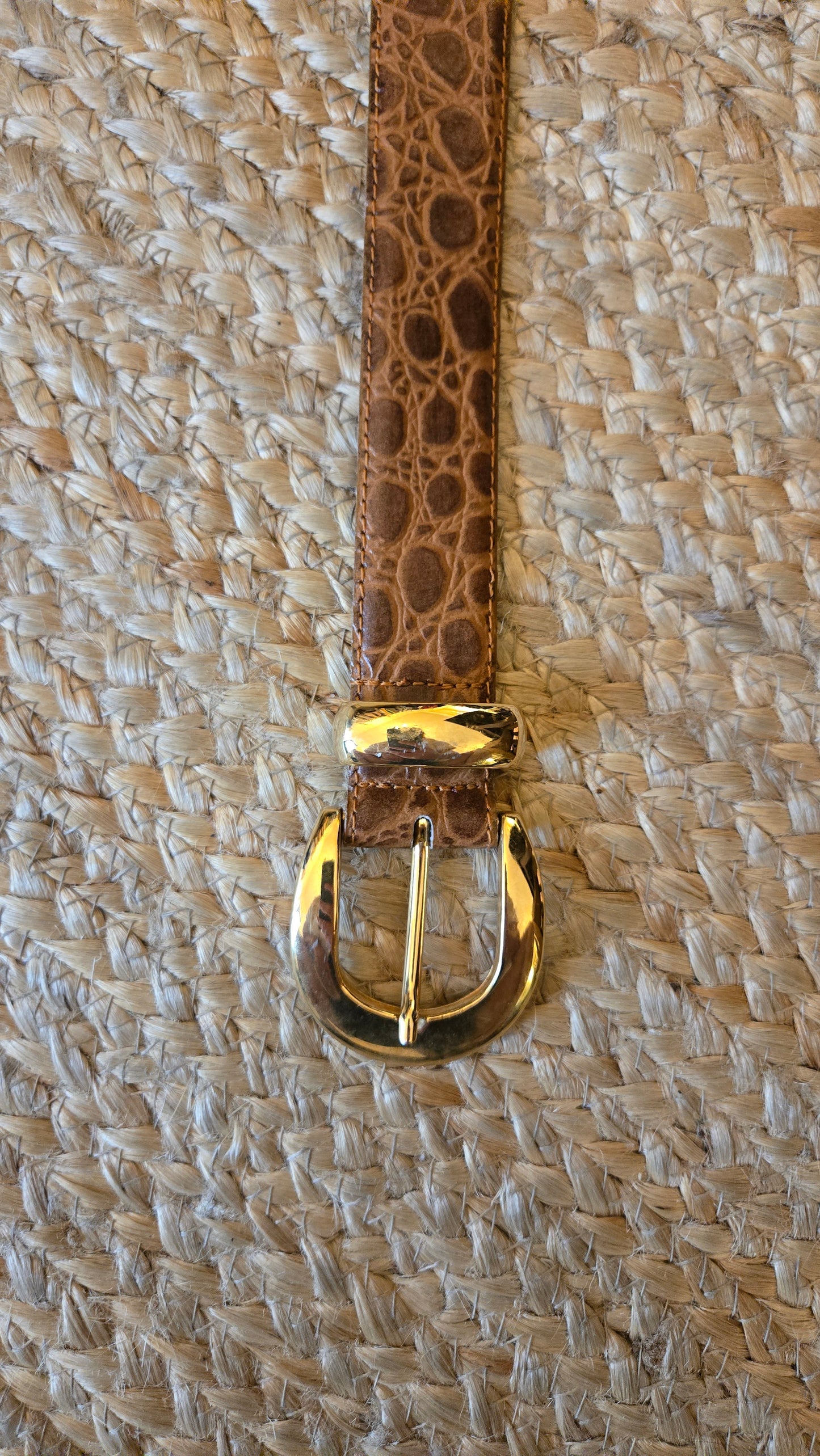 Crown Pacific leather embossed belt