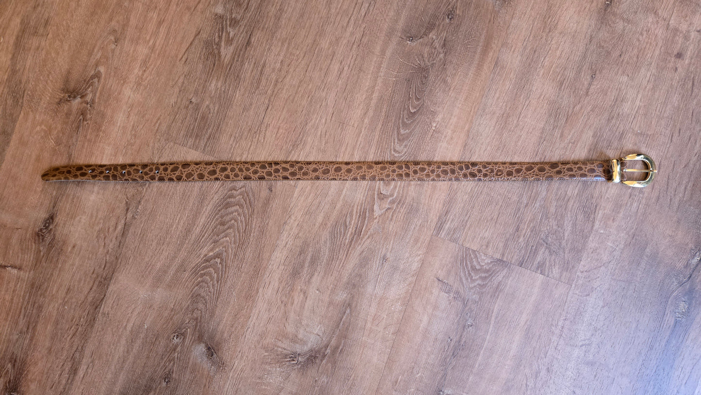 Crown Pacific leather embossed belt