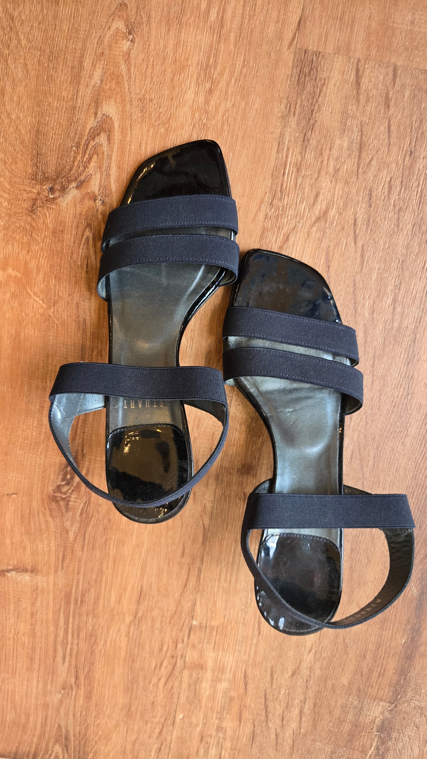 Stuart Weitzman navy elastic strap sandals, sz 7