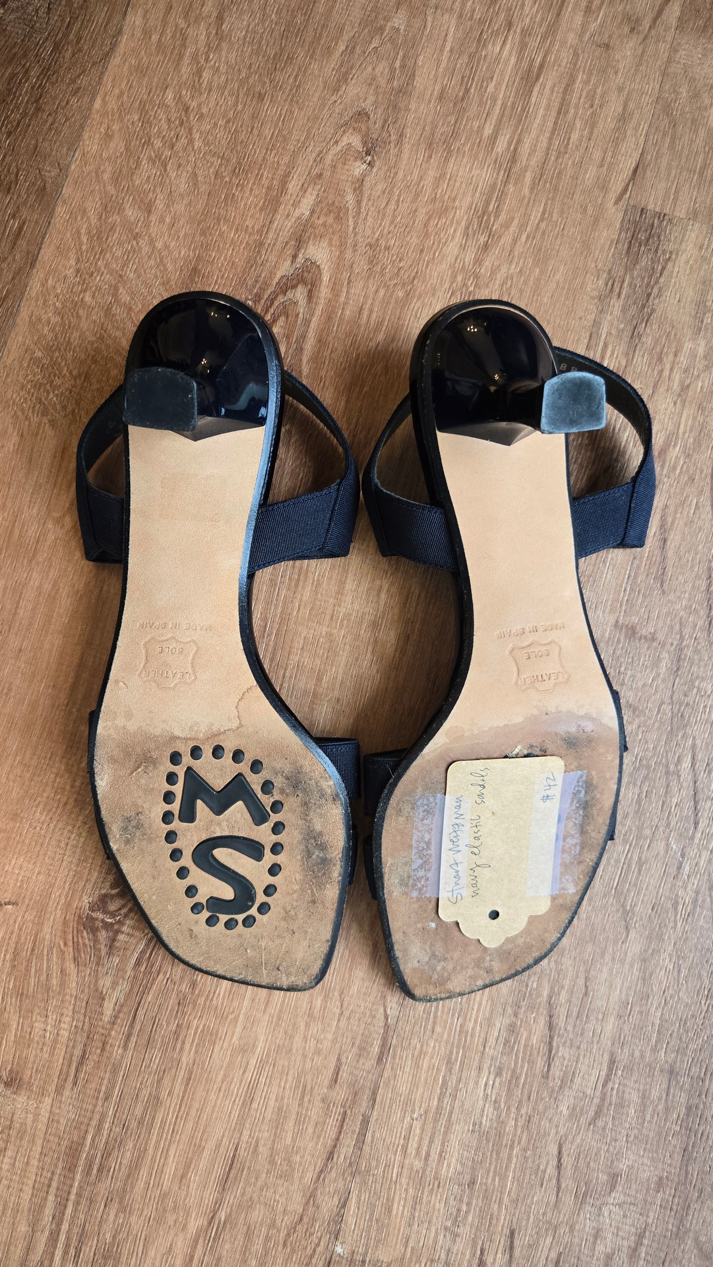 Stuart Weitzman navy elastic strap sandals, sz 7