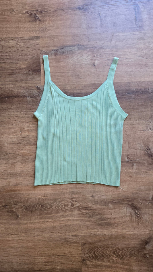 Ann Taylor silk mint ribbed tank