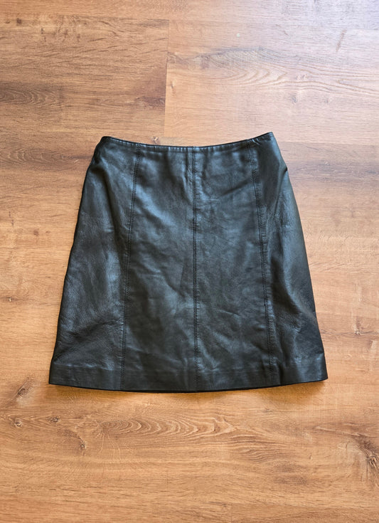 Hugo Buscati black leather miniskirt