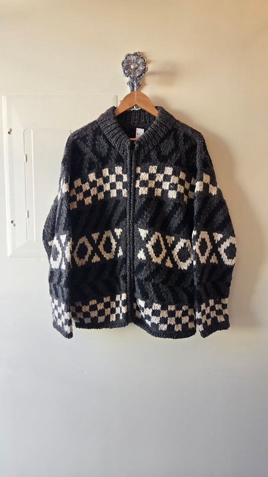 Chunky wool sweater jacket