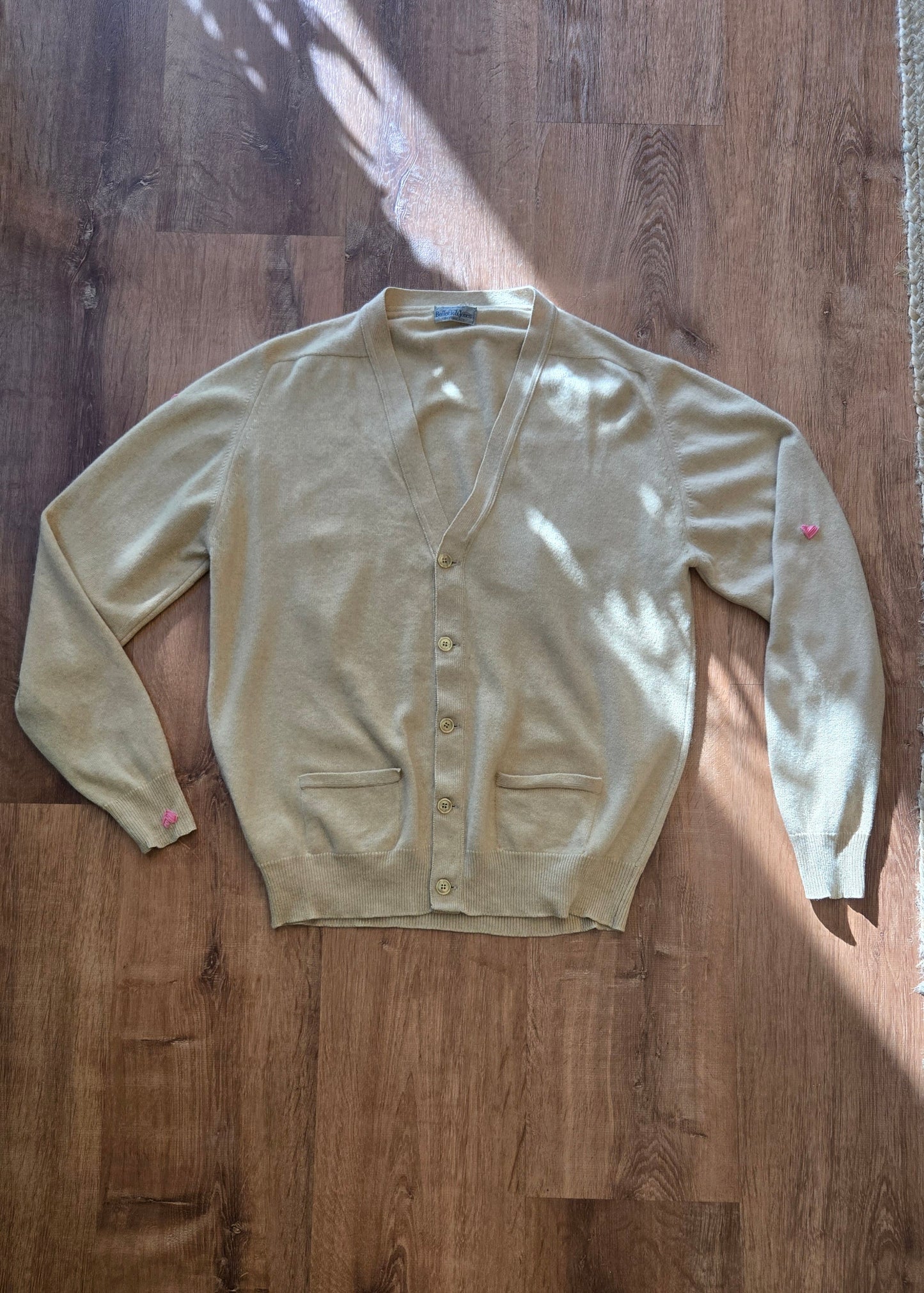 Oatmeal cashmere v-neck cardigan