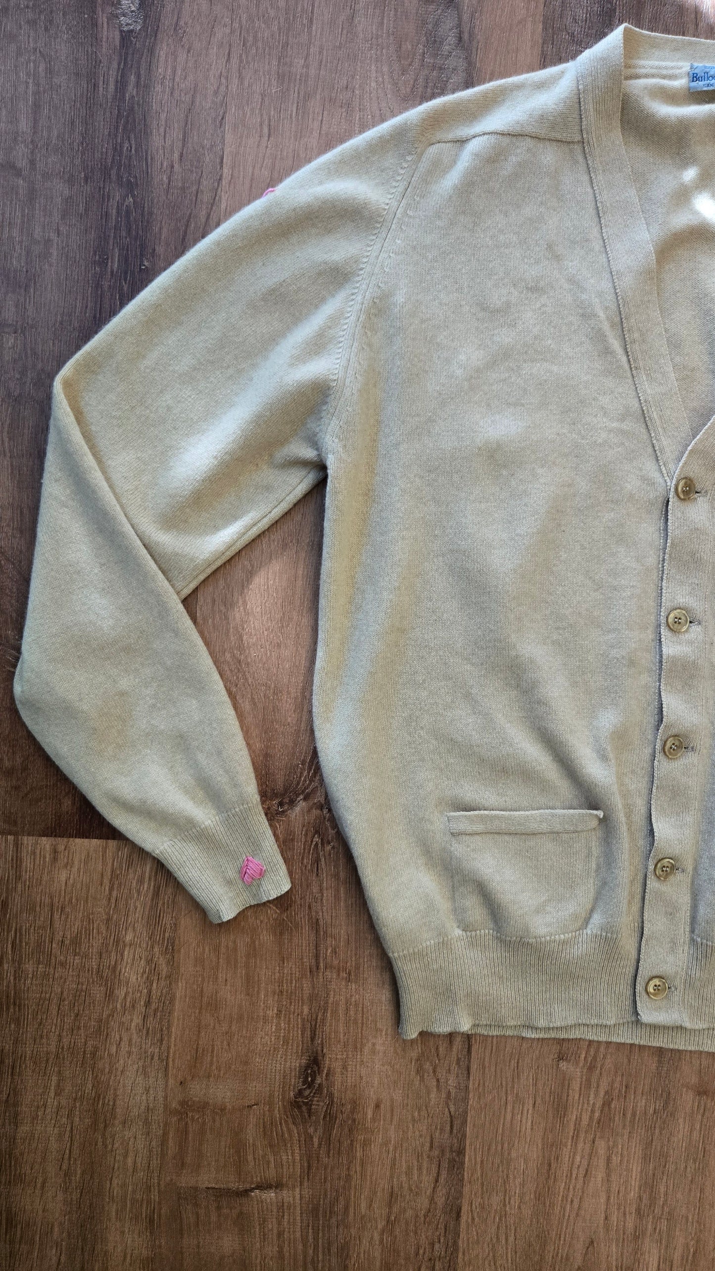 Oatmeal cashmere v-neck cardigan