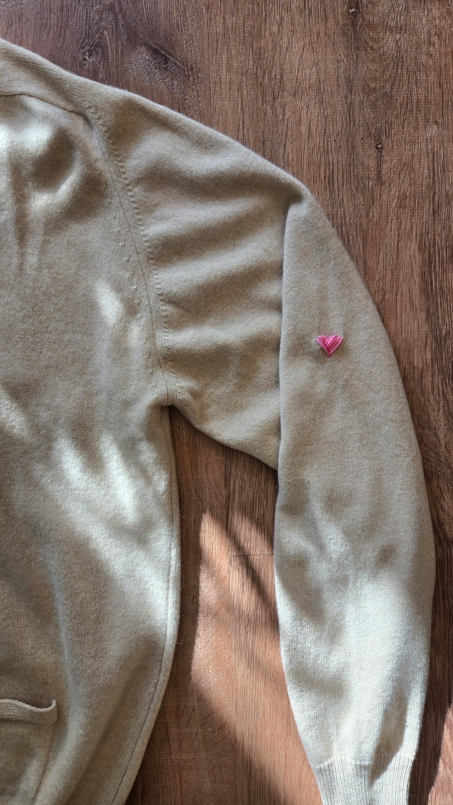 Oatmeal cashmere v-neck cardigan