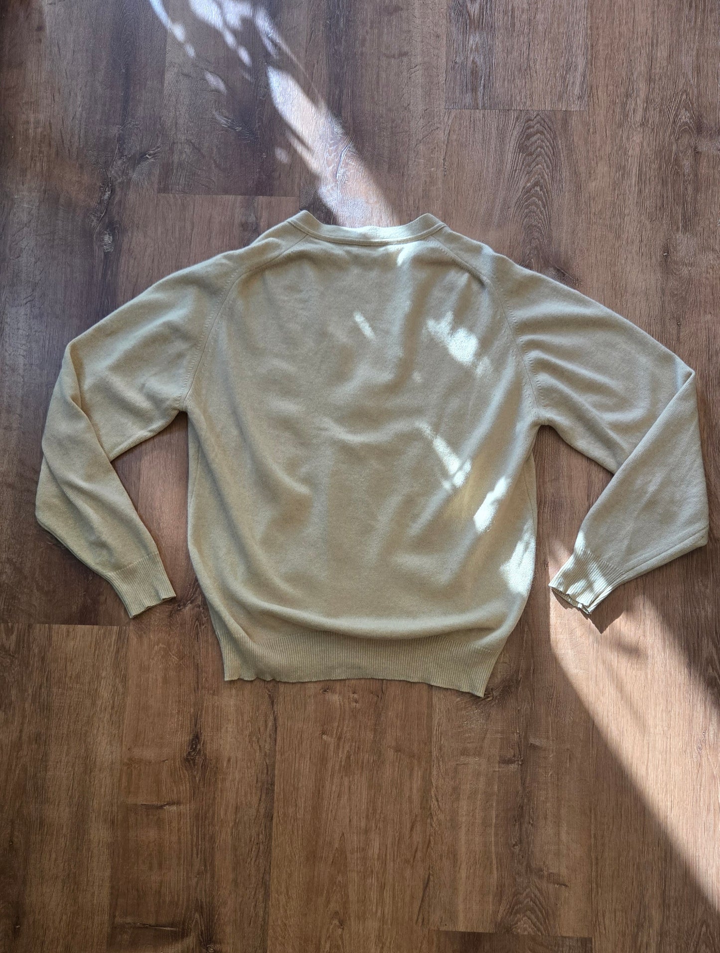 Oatmeal cashmere v-neck cardigan