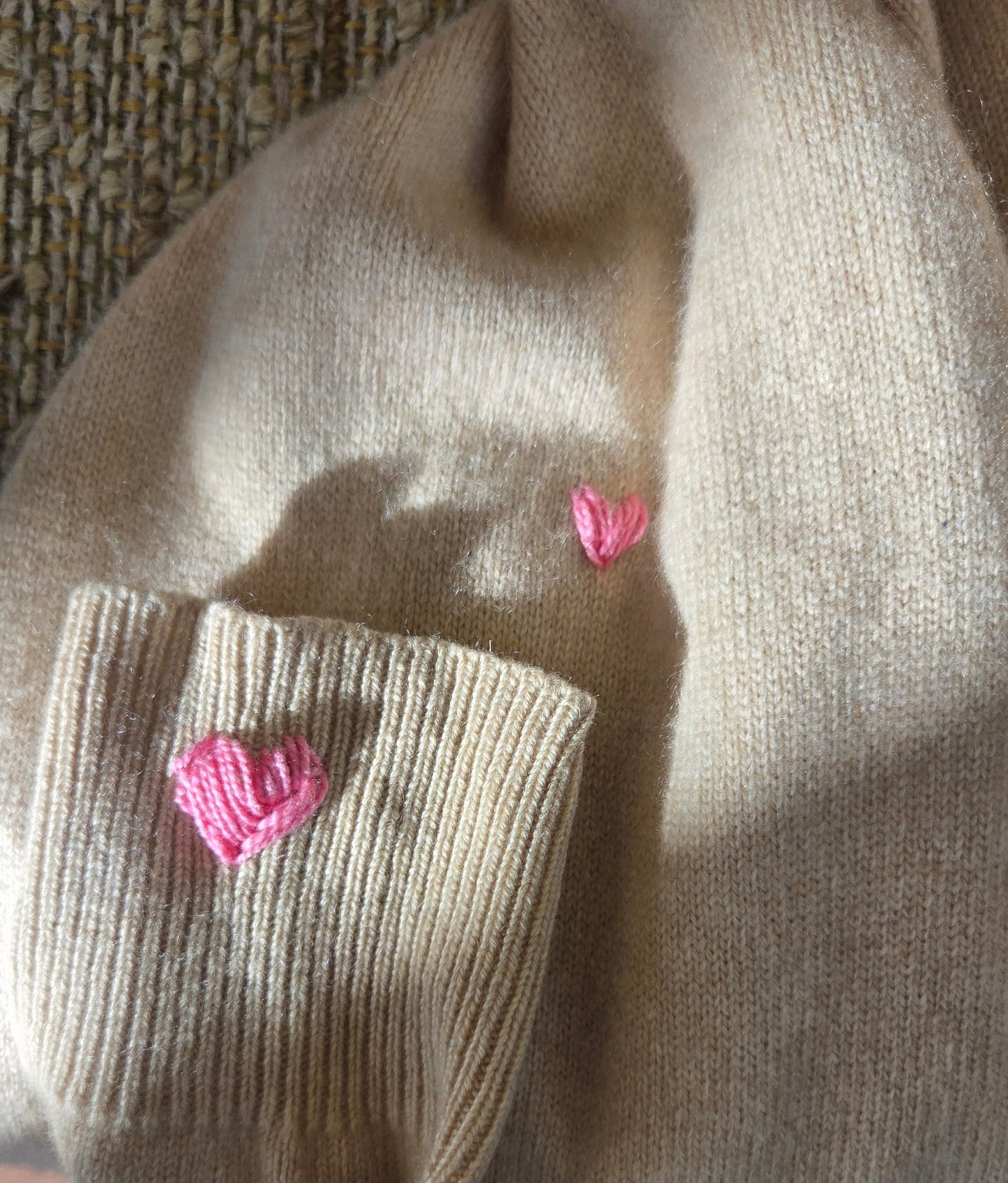 Oatmeal cashmere v-neck cardigan