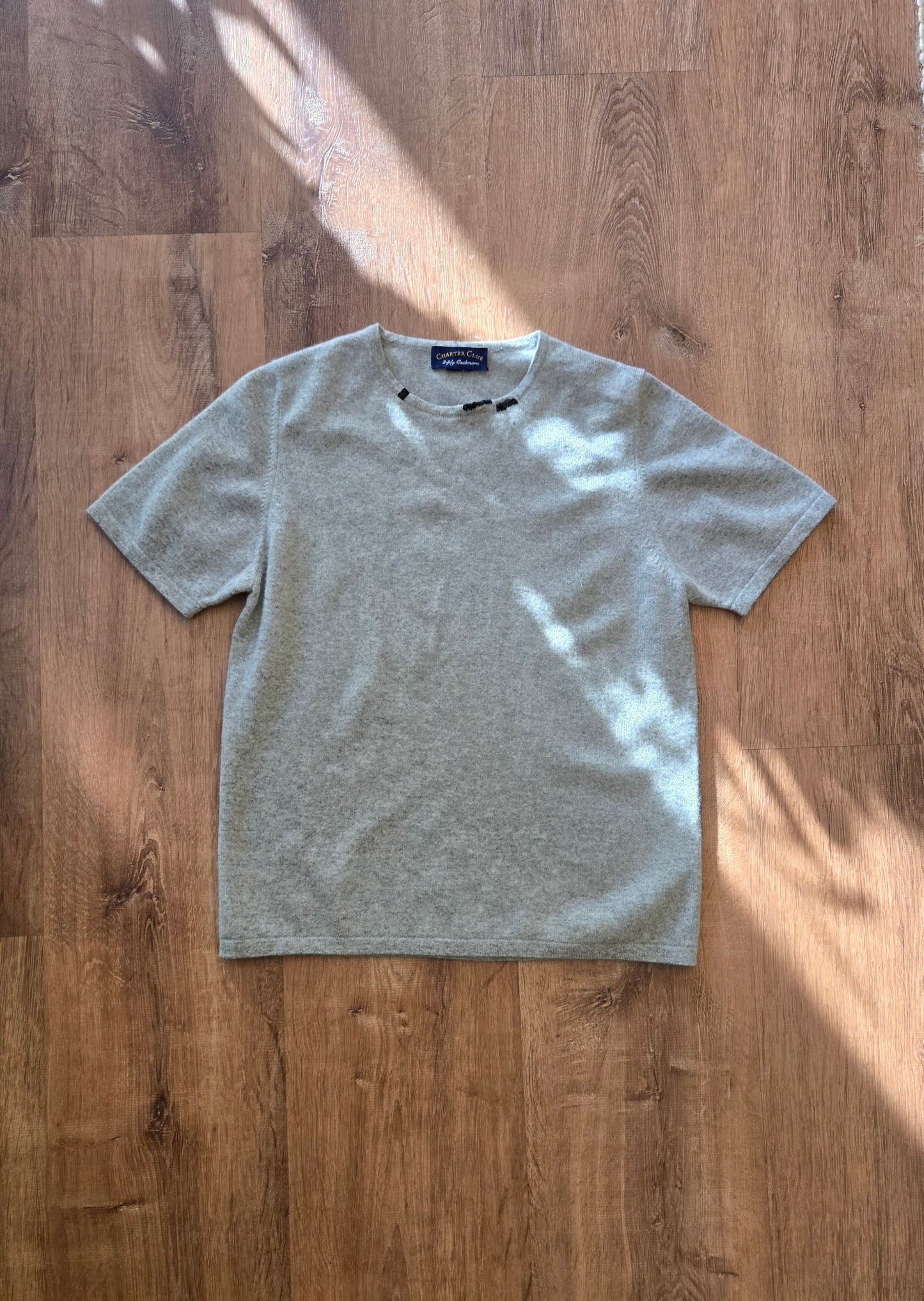 Dove grey cashmere tee