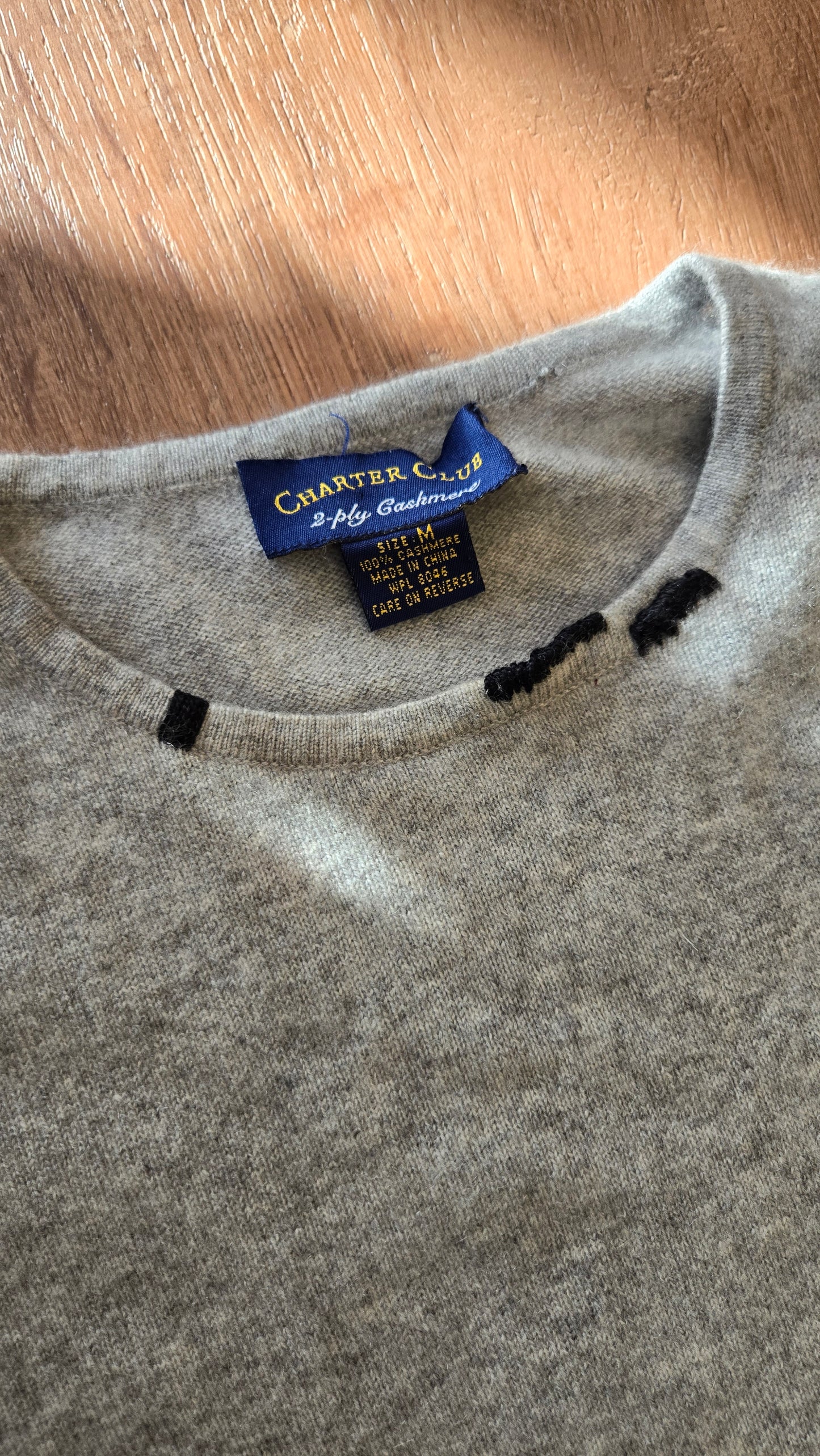 Dove grey cashmere tee