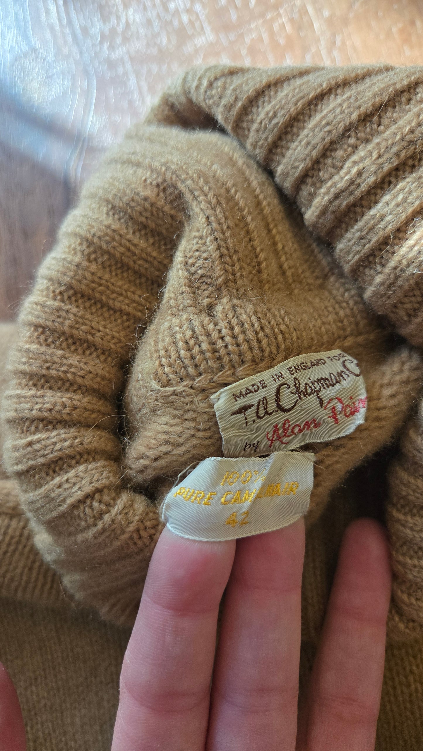 Camel cashmere turtleneck