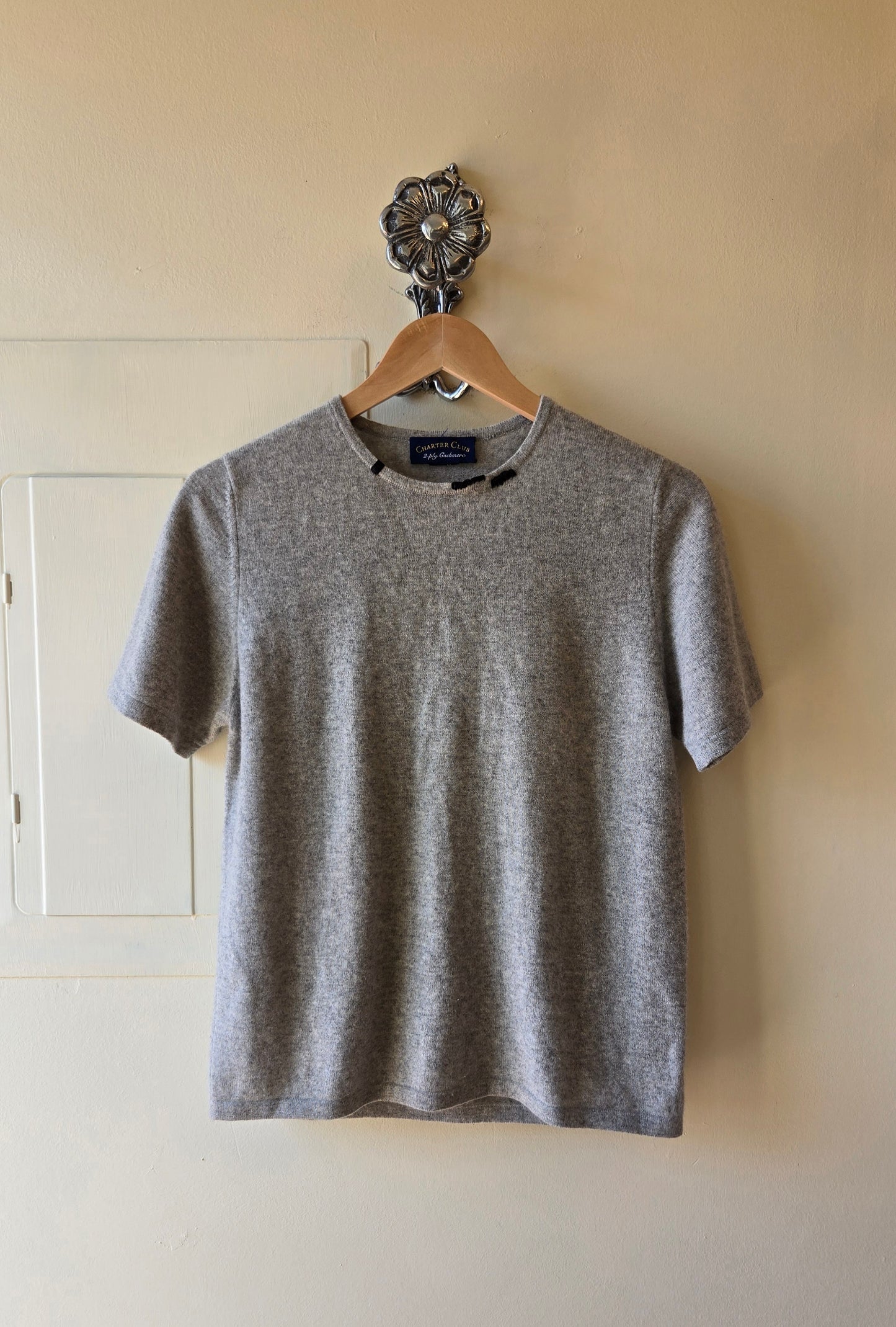 Dove grey cashmere tee