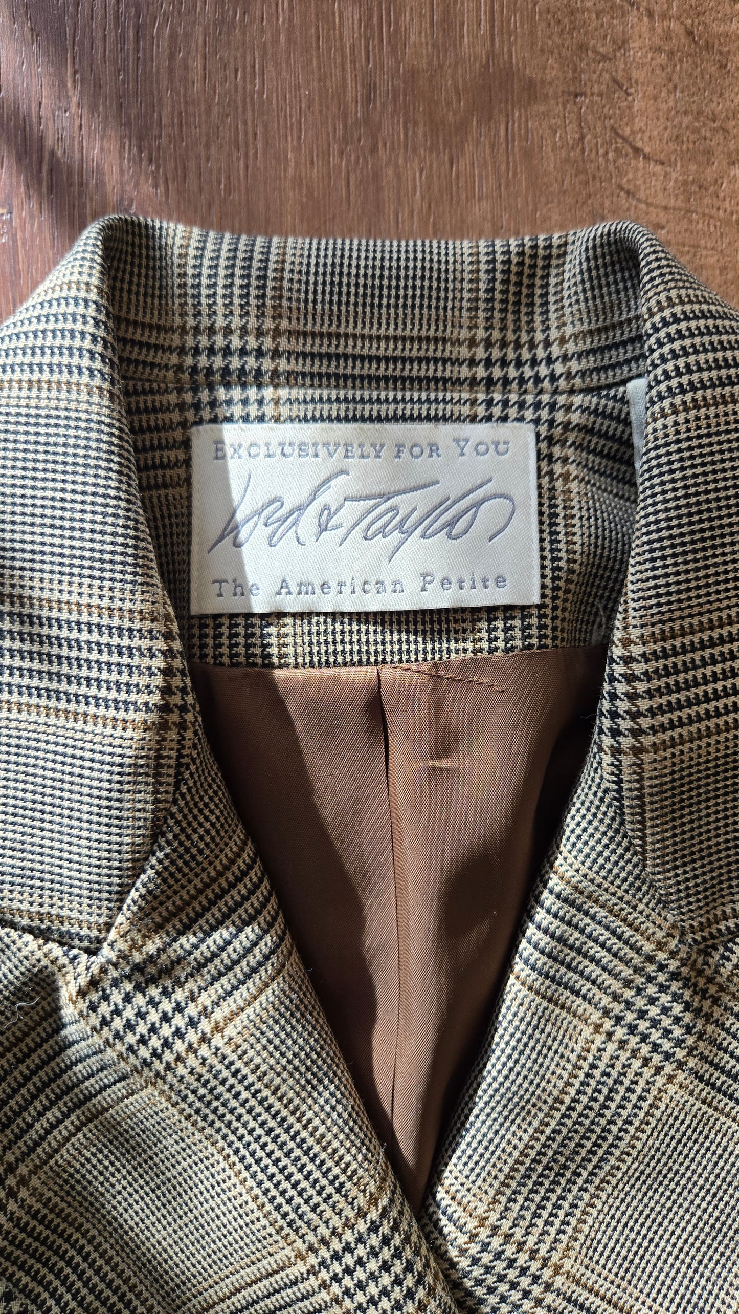 Glen plaid double breasted blazer