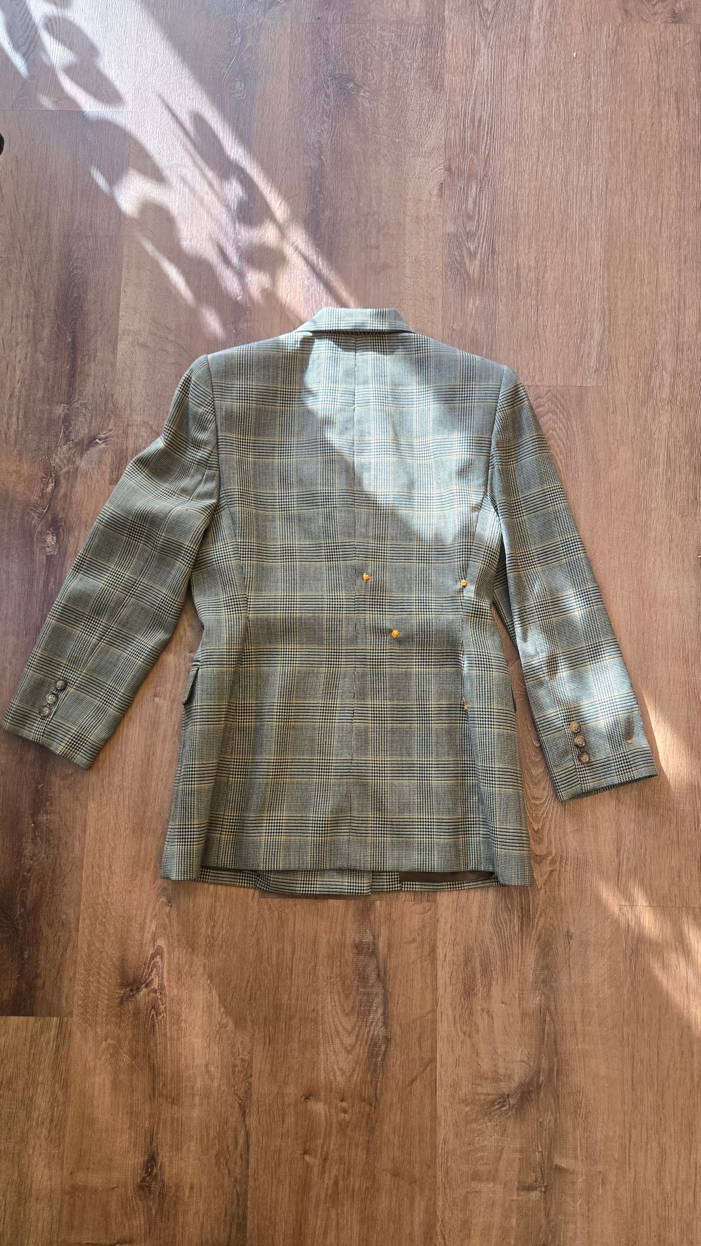 Glen plaid double breasted blazer
