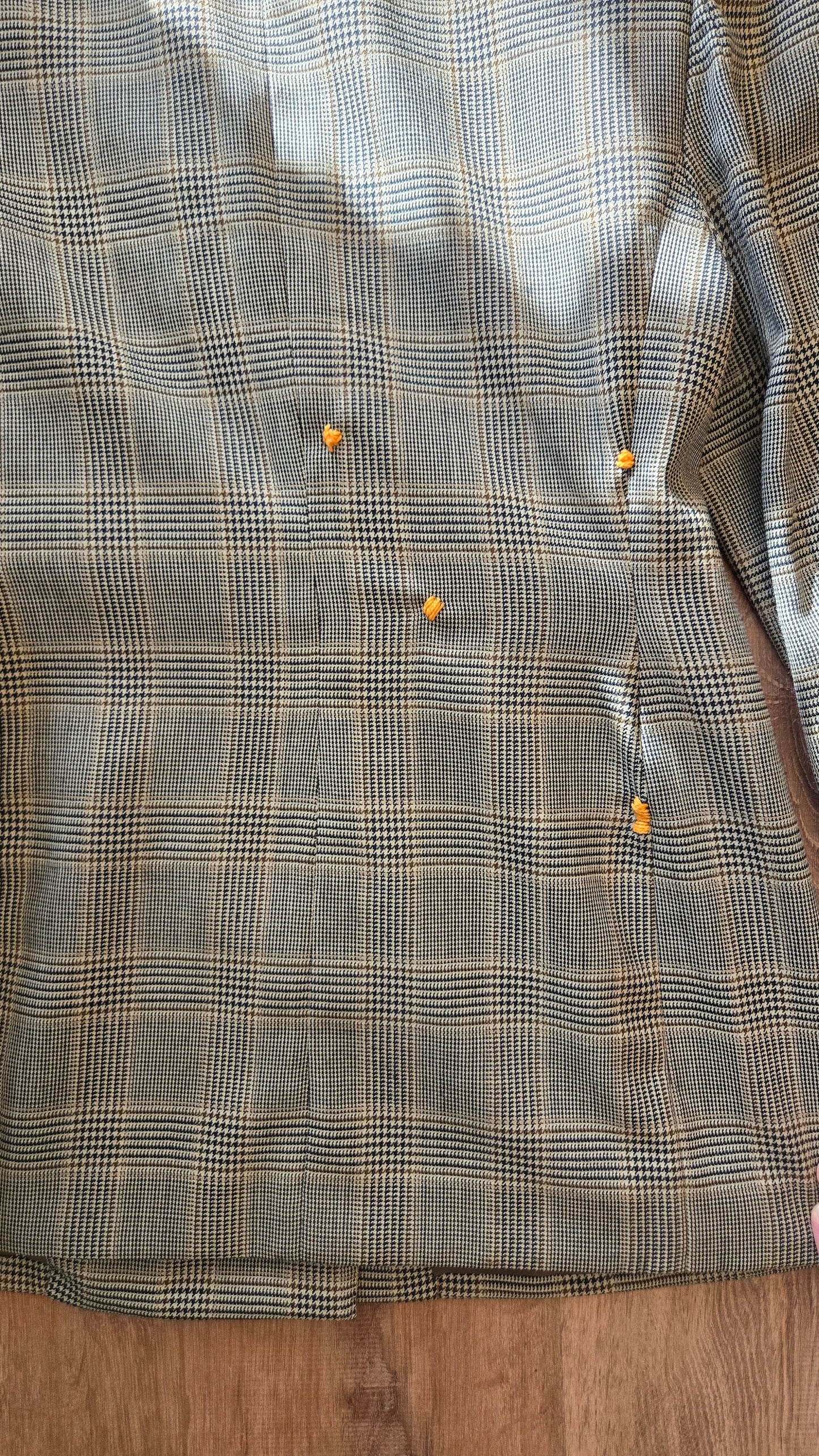 Glen plaid double breasted blazer