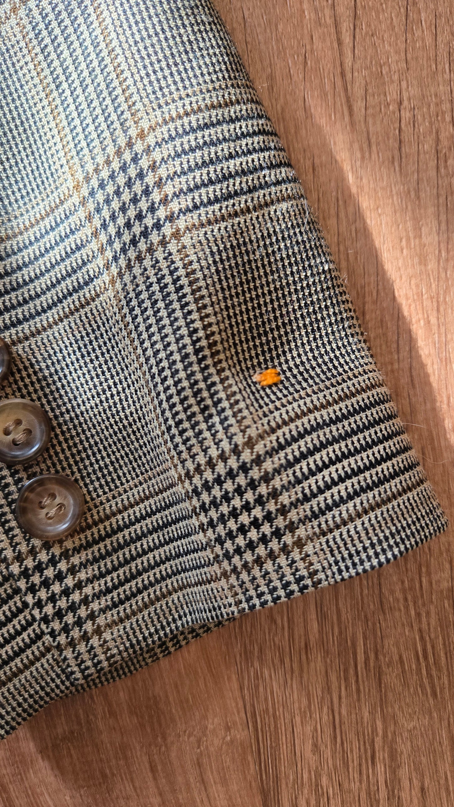 Glen plaid double breasted blazer