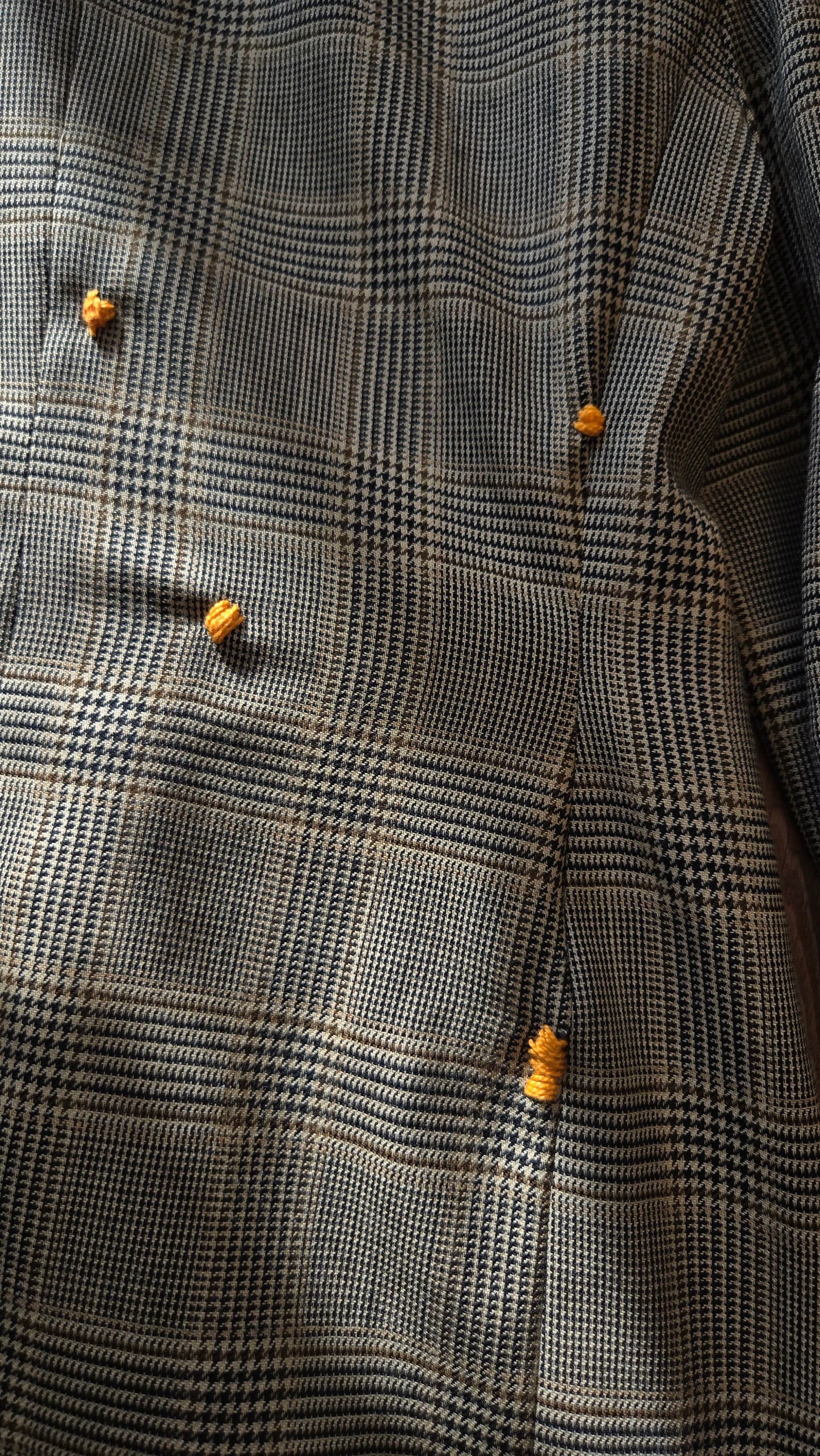 Glen plaid double breasted blazer