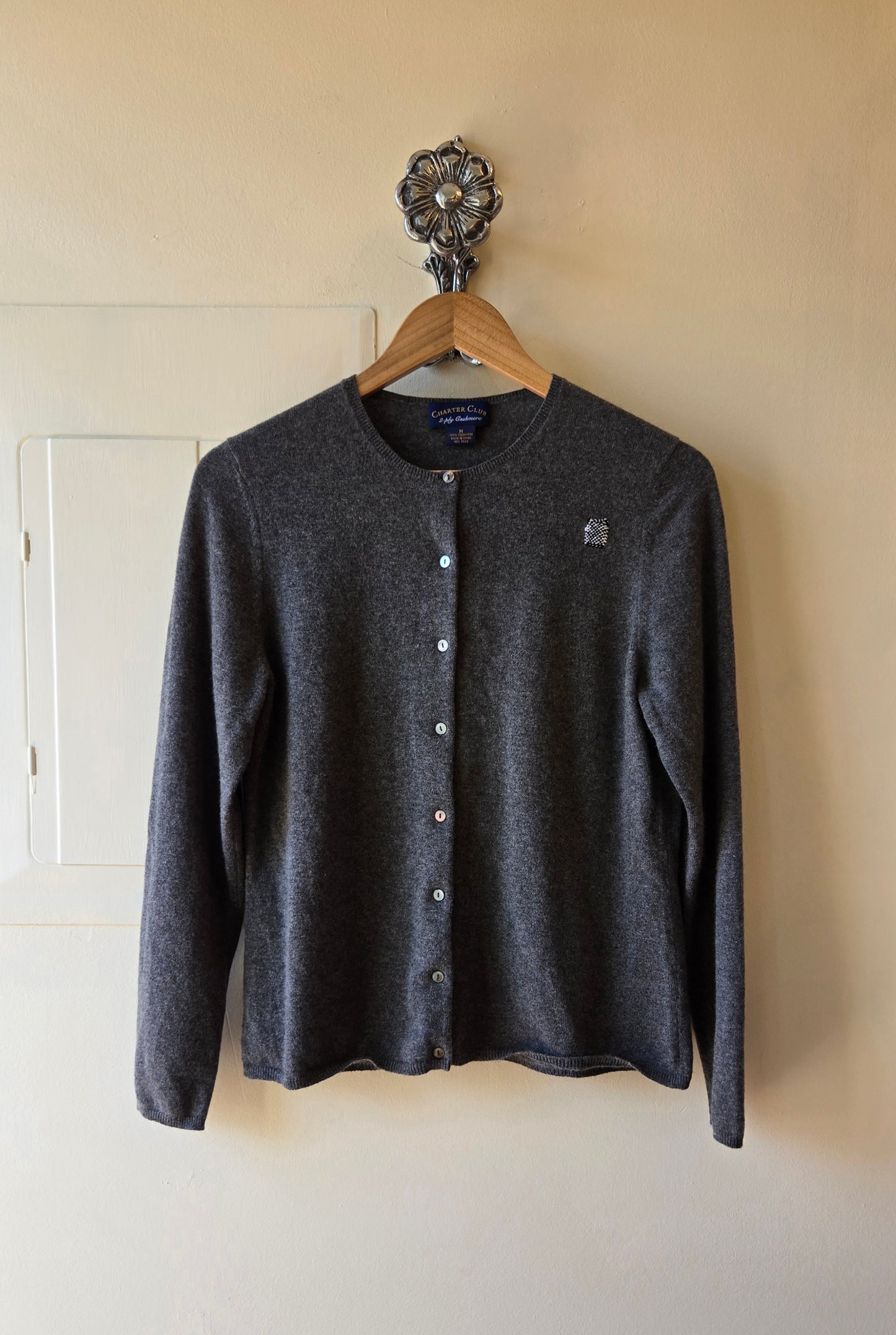 Charcoal cashmere cardigan