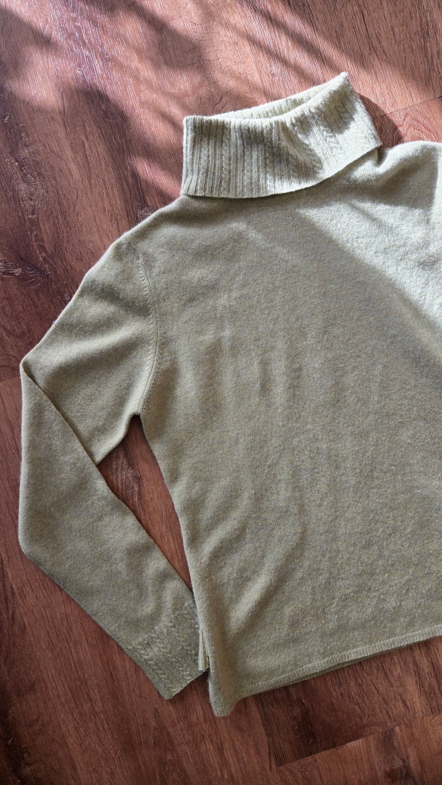 Sage cashmere turtleneck