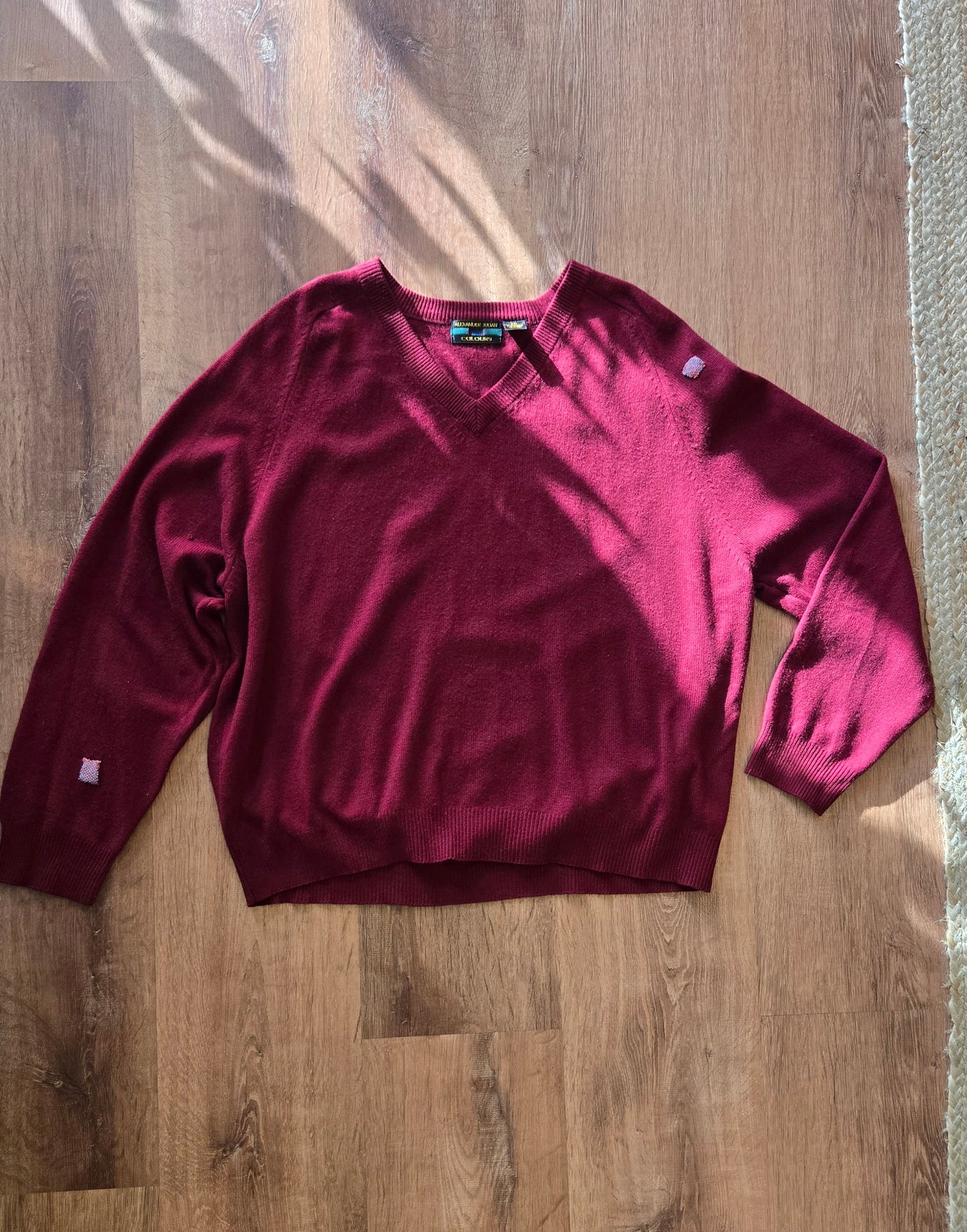 Merlot cashmere v-neck sweater