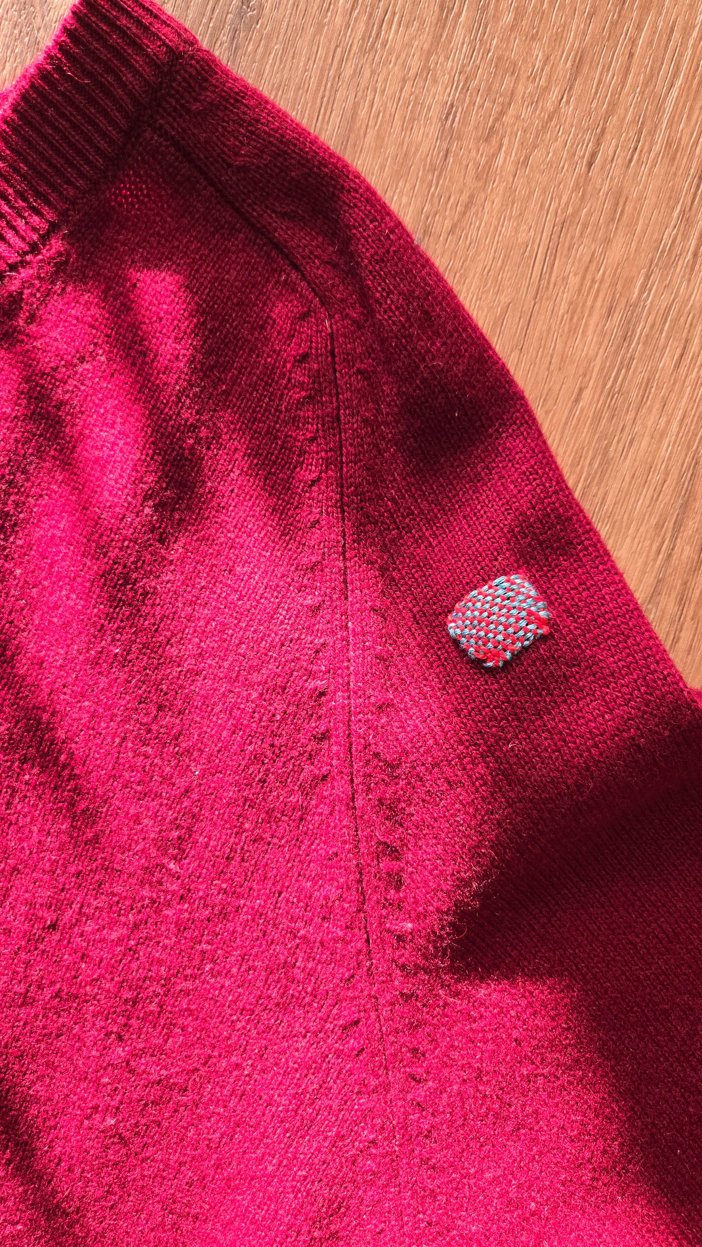 Merlot cashmere v-neck sweater