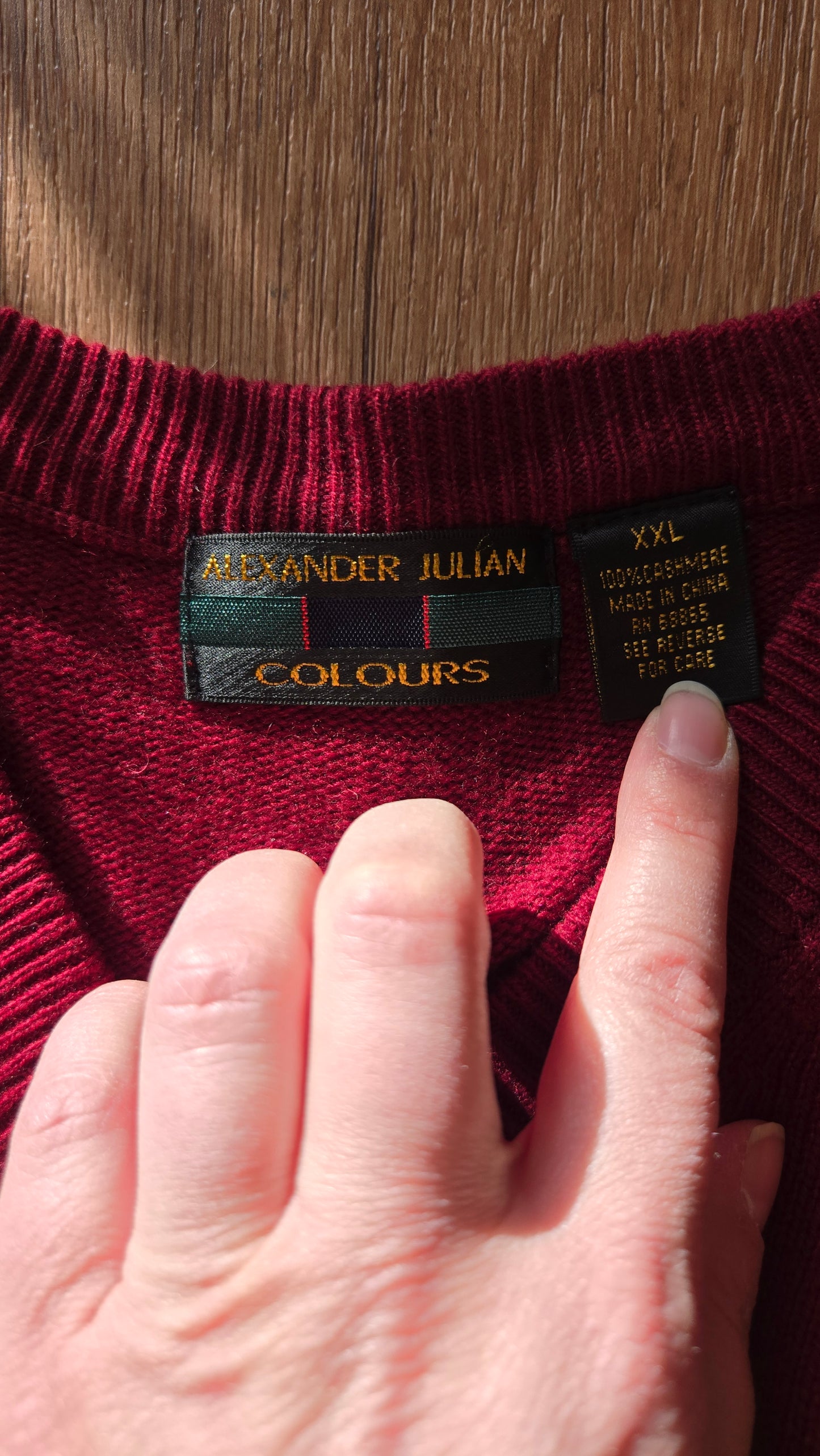 Merlot cashmere v-neck sweater