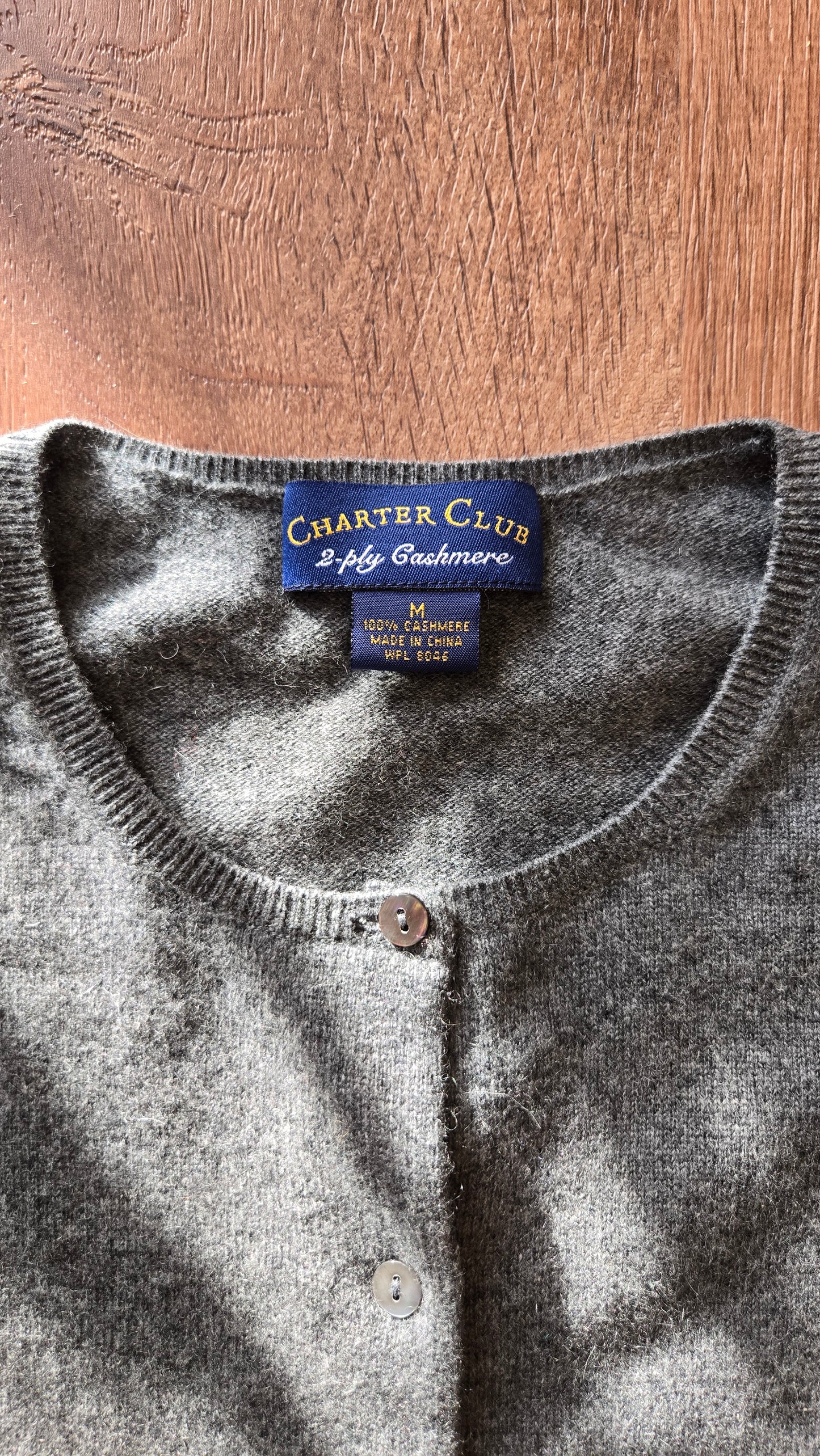 Charcoal cashmere cardigan