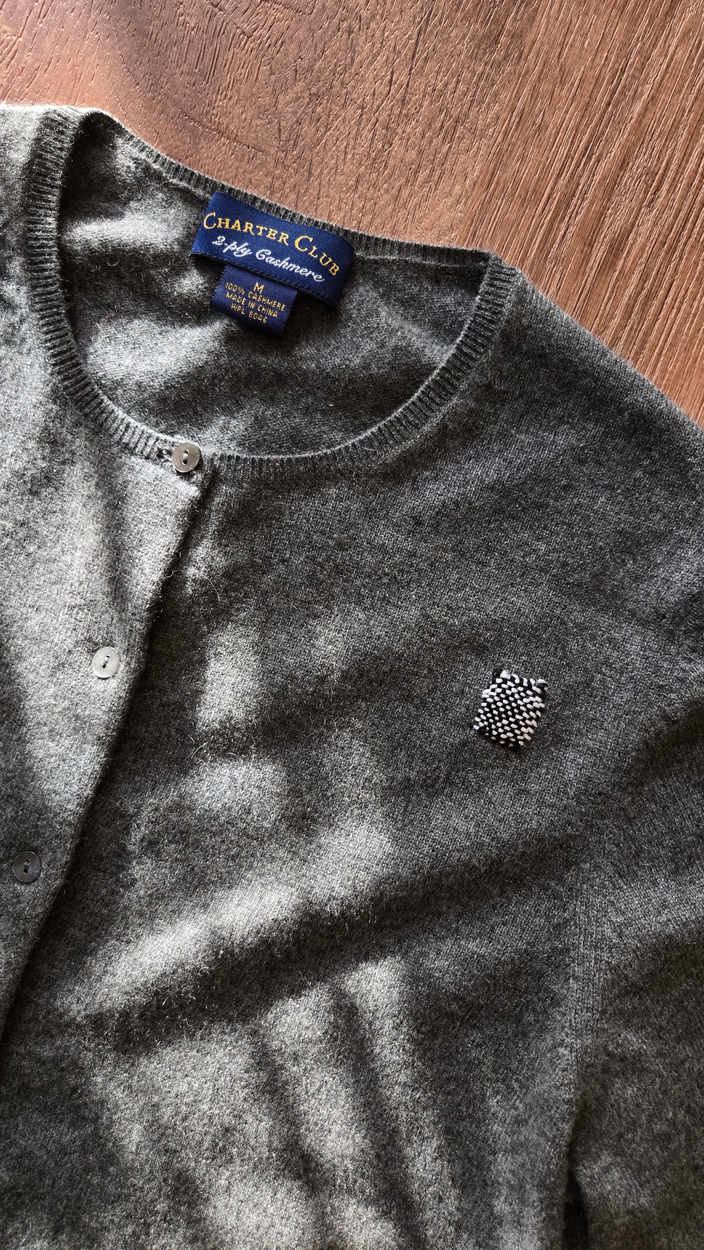 Charcoal cashmere cardigan