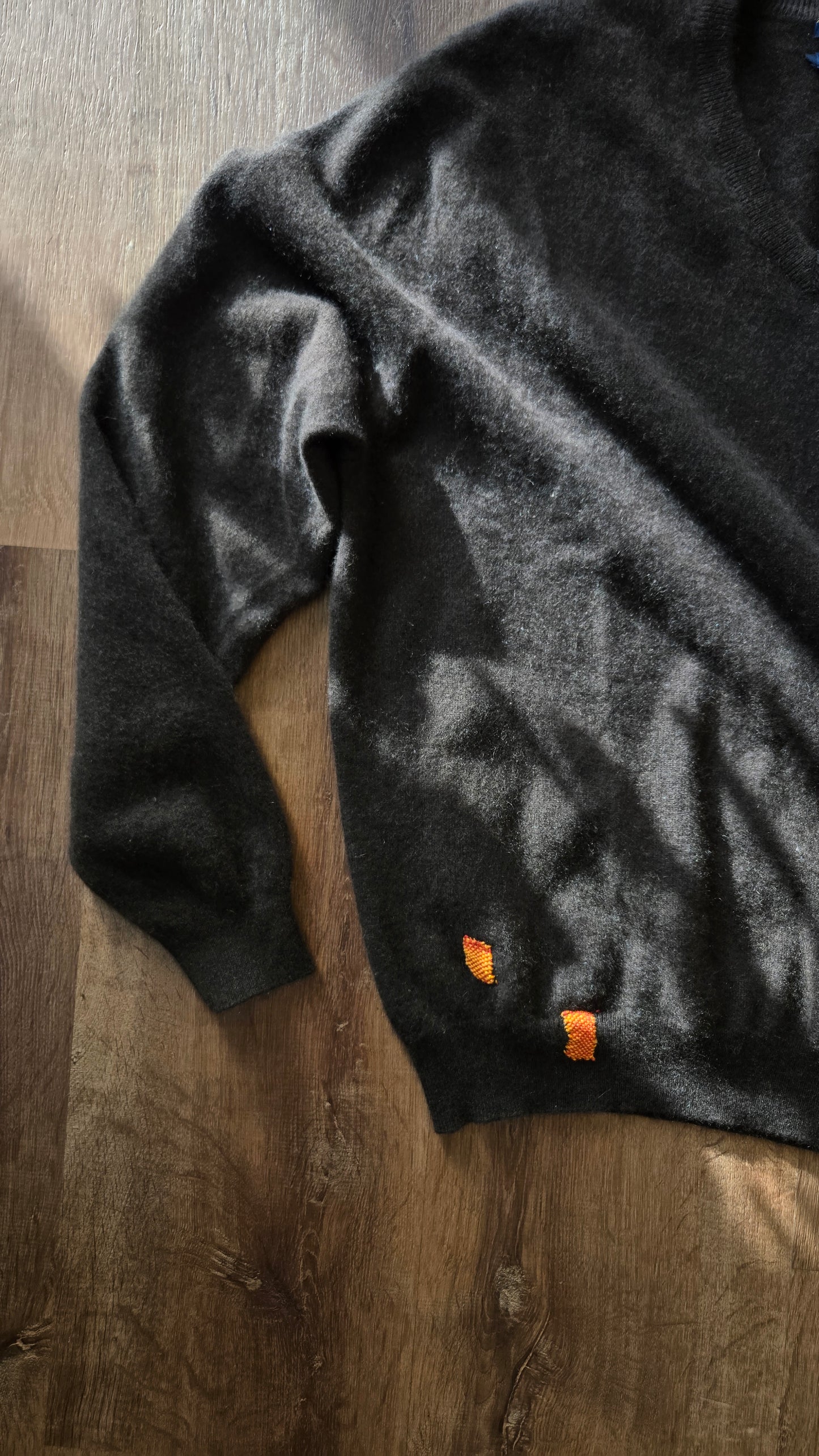 Brown cashmere v-neck sweater