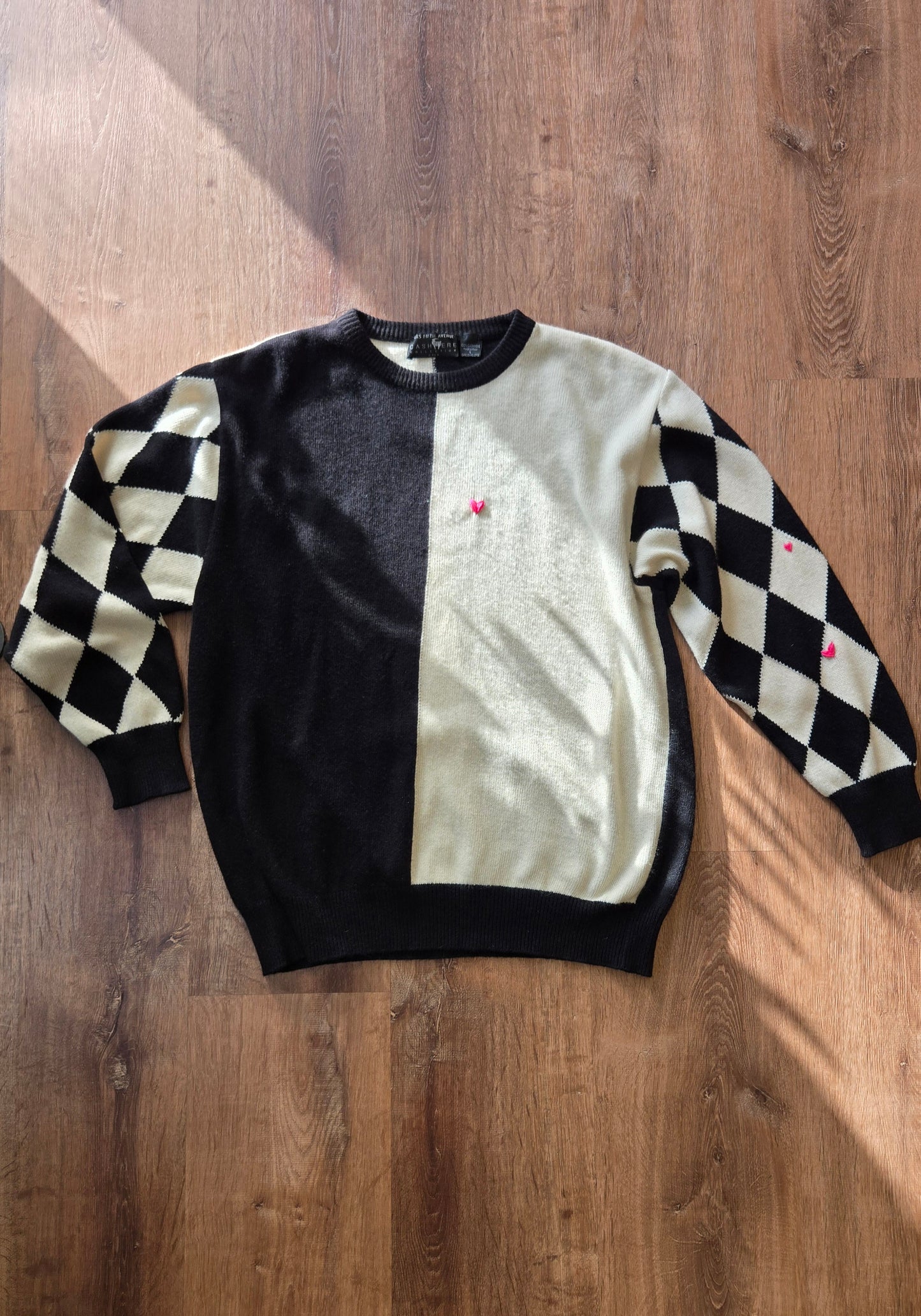 B&W harlequin cashmere sweater