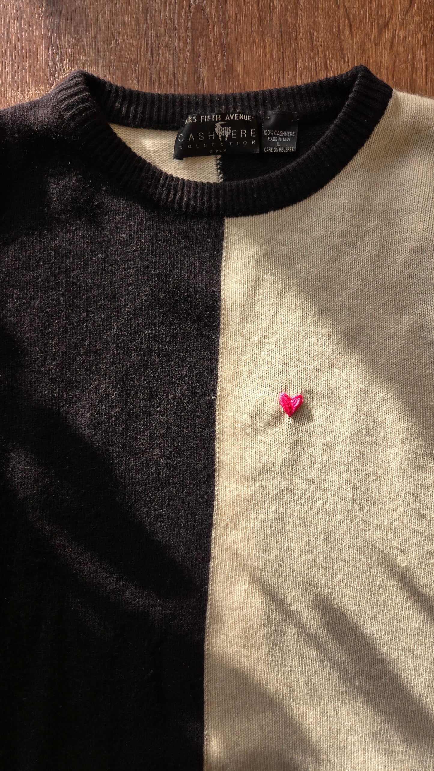 B&W harlequin cashmere sweater