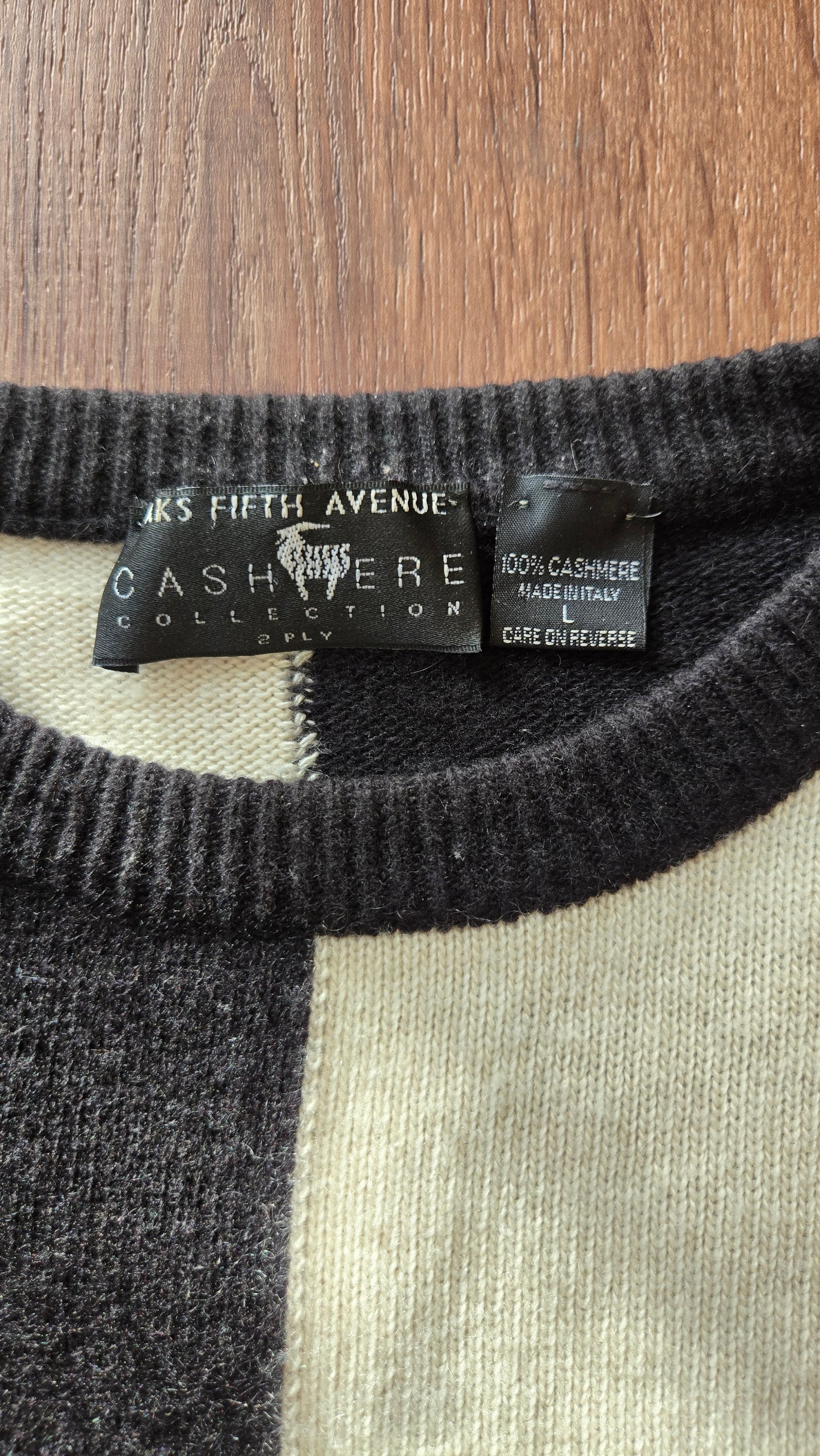 B&W harlequin cashmere sweater