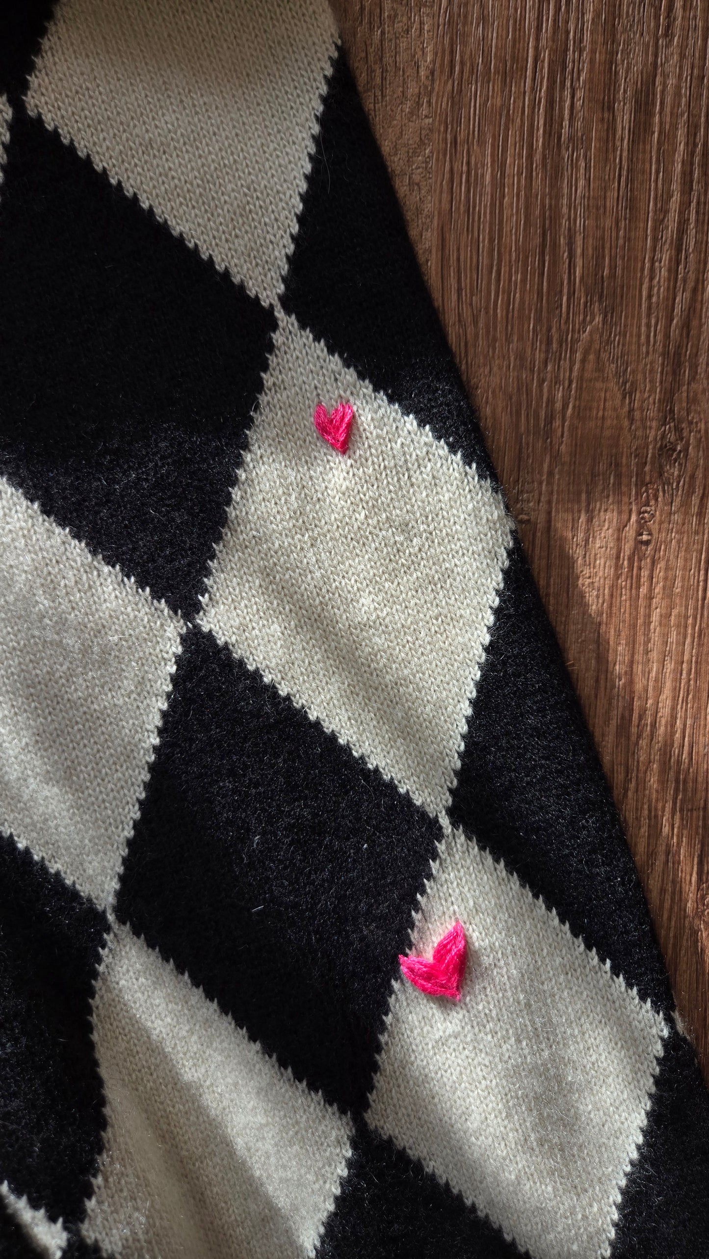 B&W harlequin cashmere sweater