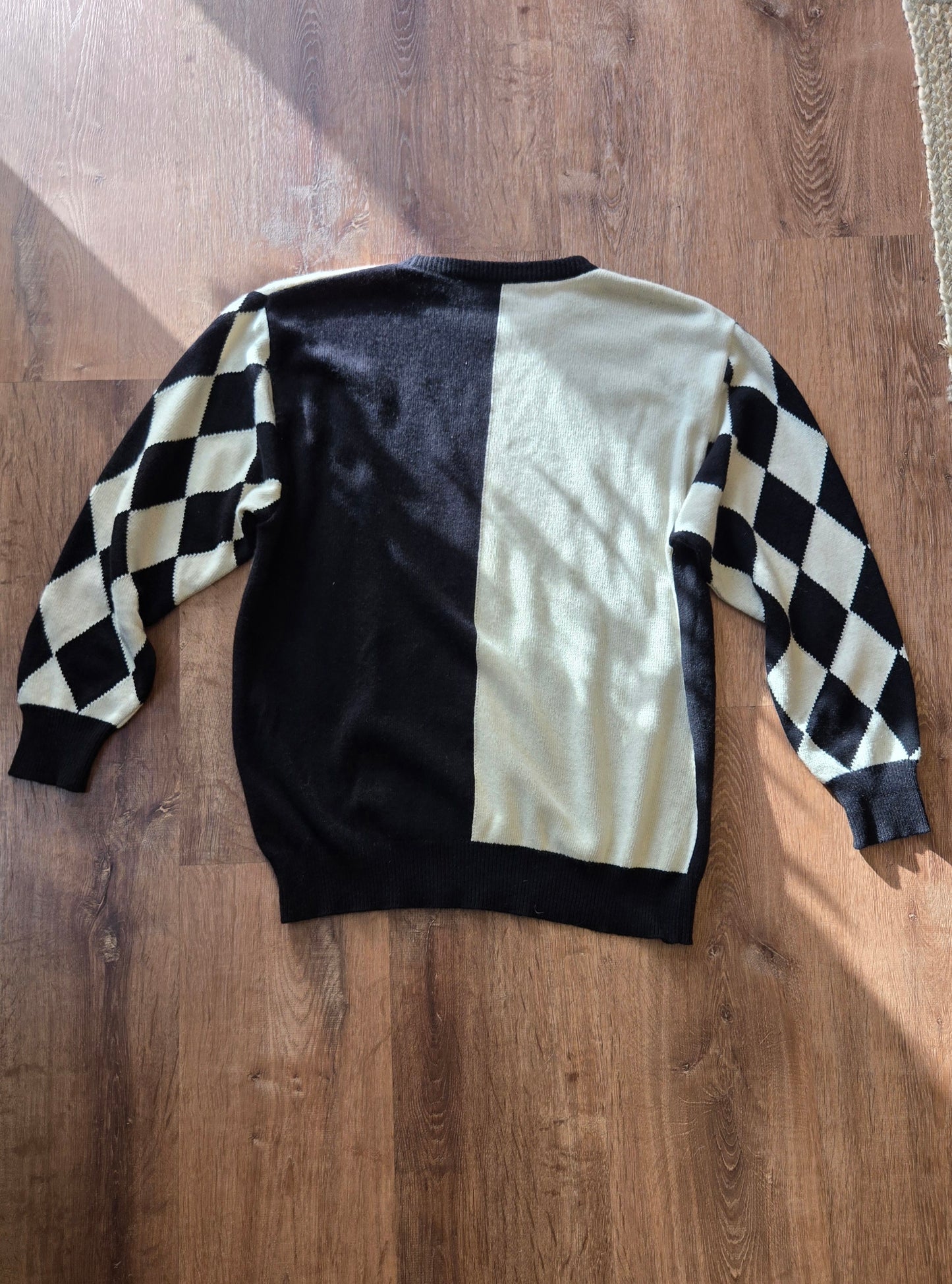 B&W harlequin cashmere sweater