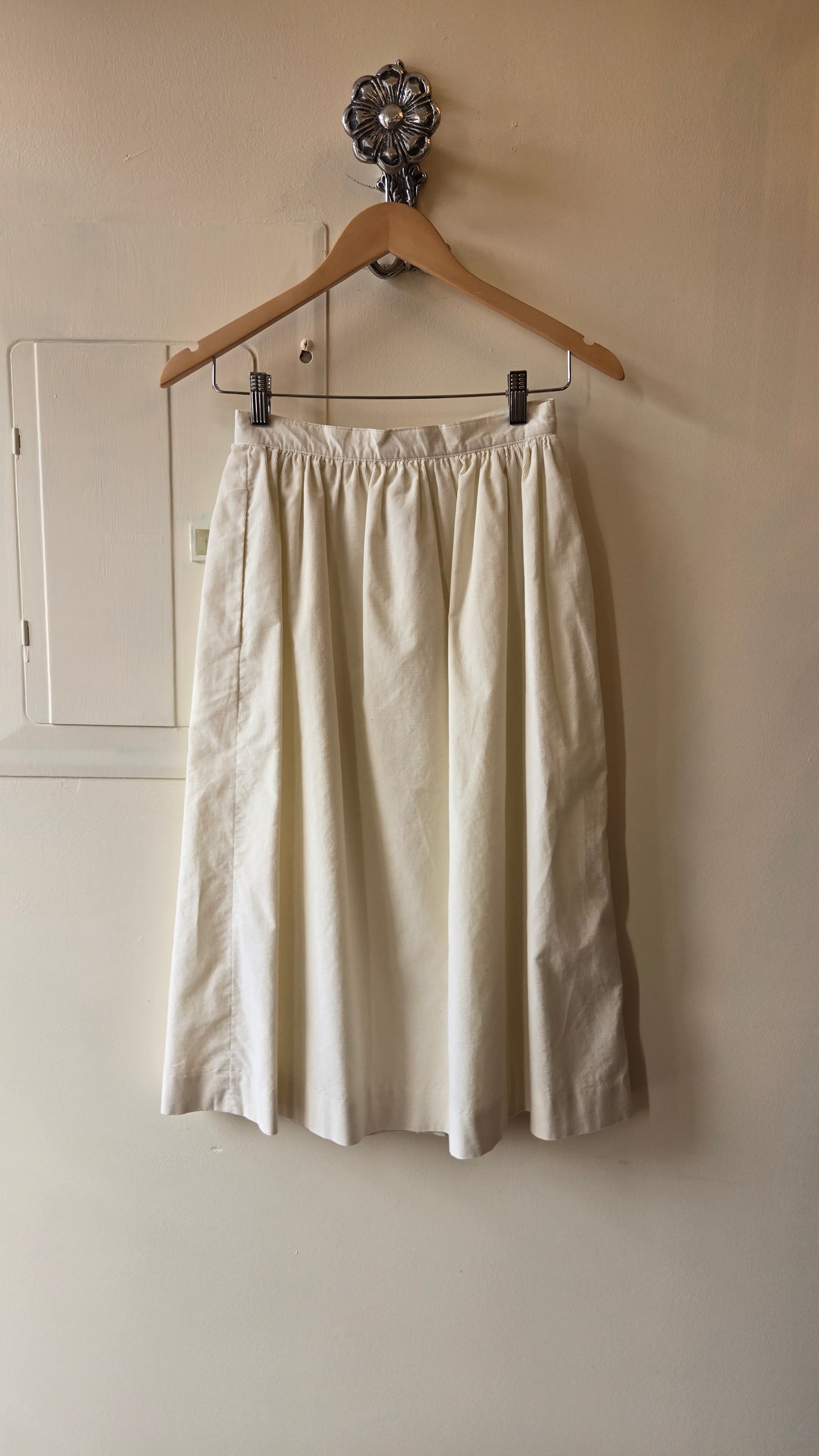 Land's End ivory corduroy skirt