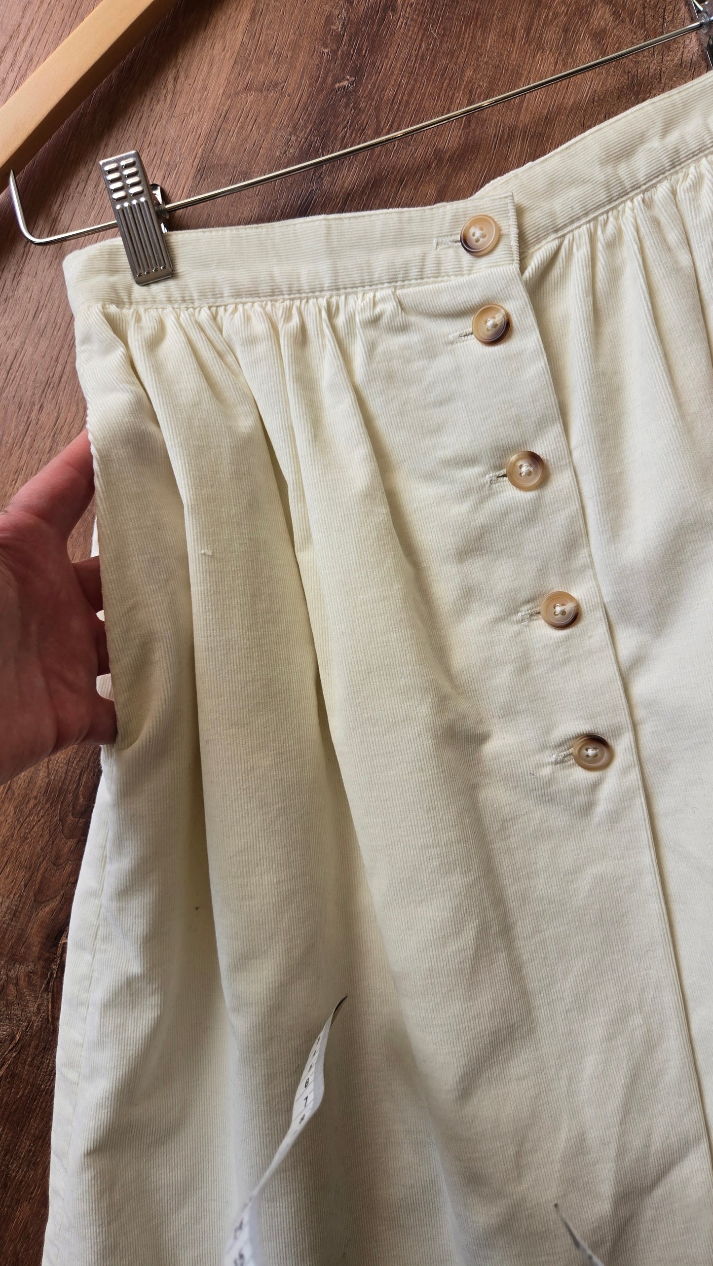 Land's End ivory corduroy skirt
