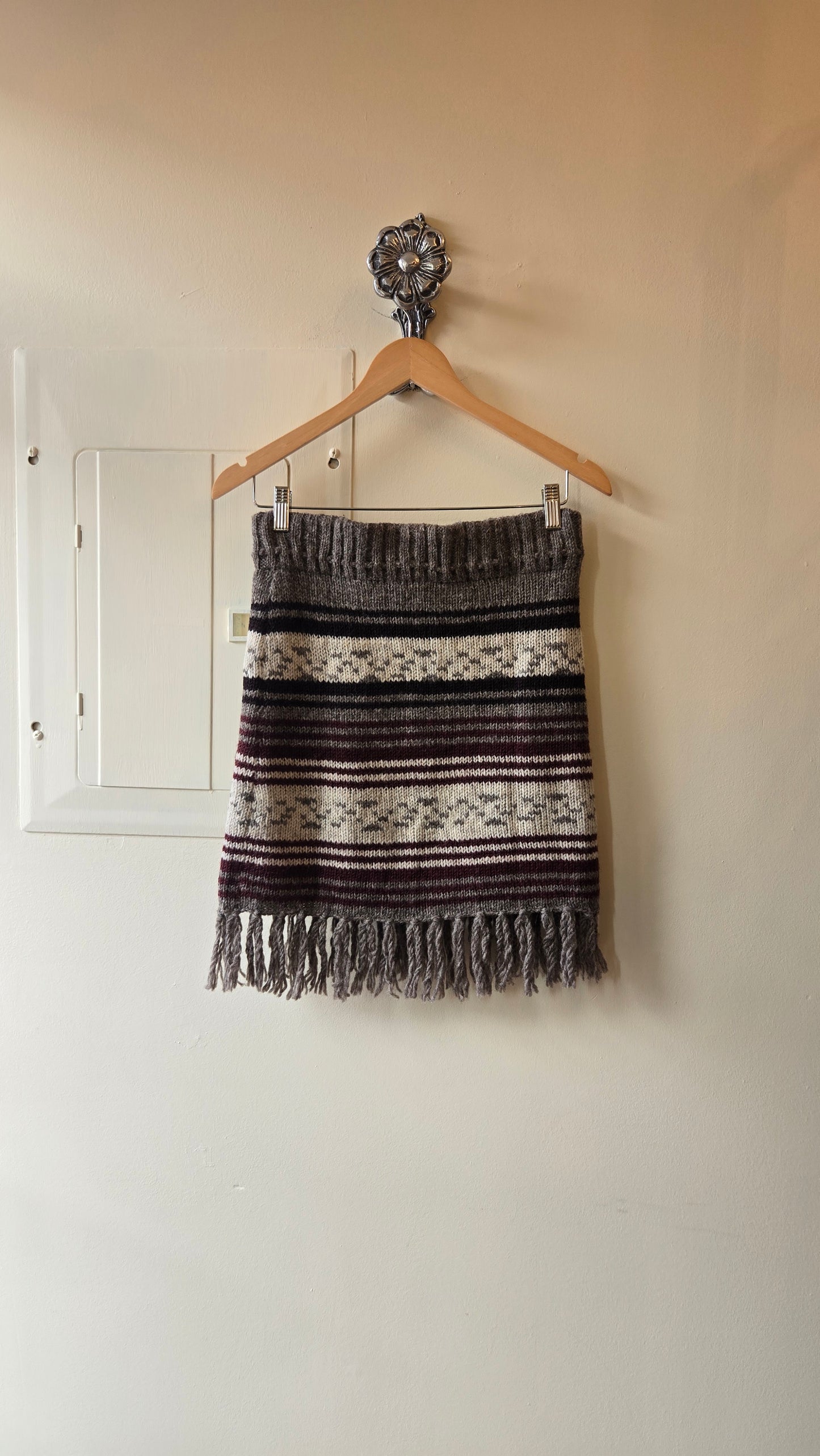 Nepalese fringe sweater skirt