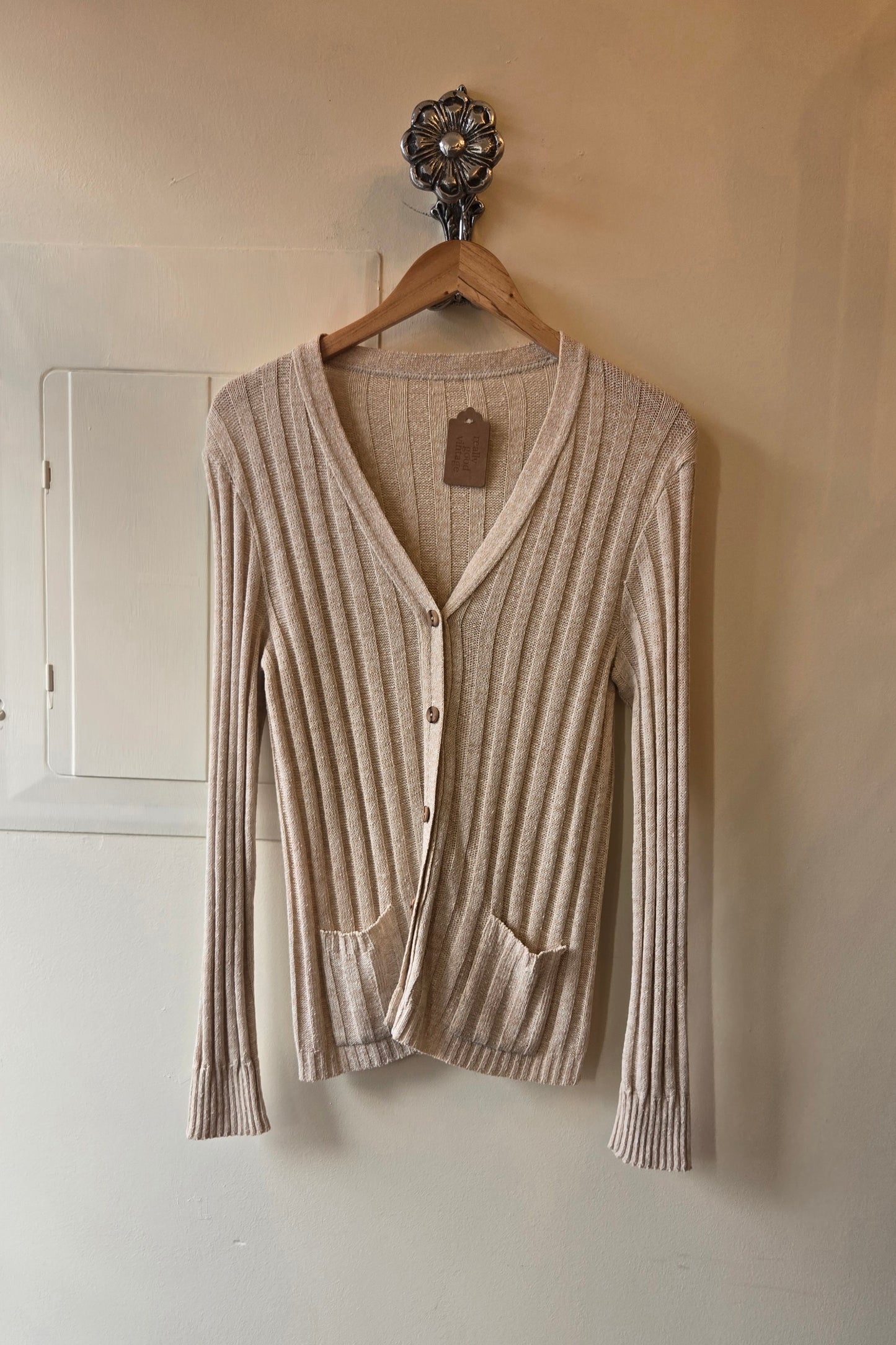 Oatmeal ribbed cardigan