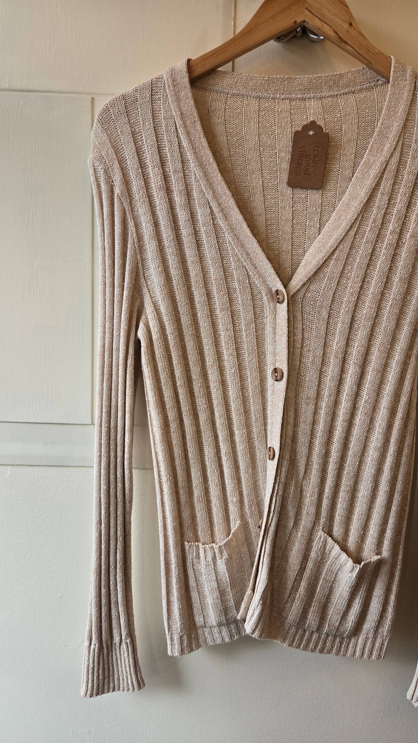 Oatmeal ribbed cardigan